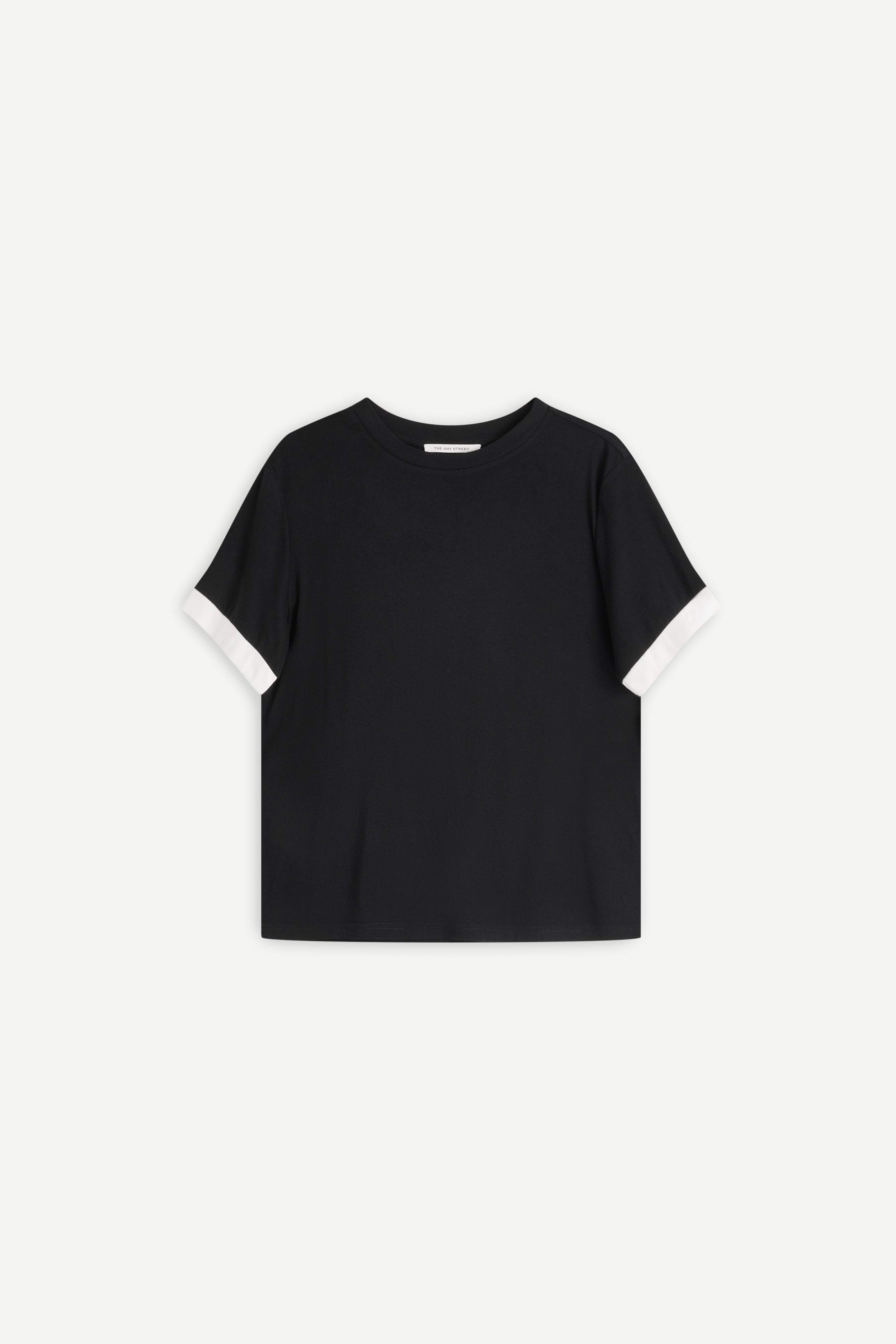 Satin Rolled-Sleeve Tee