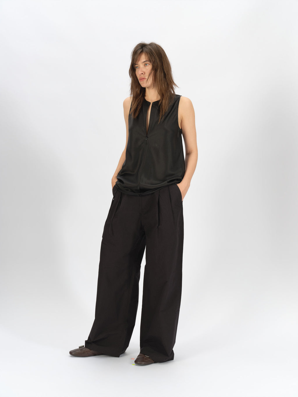 Satin Tank with Invisible Zipper