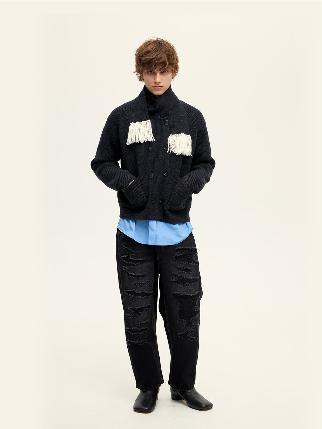 Tiny Scarf Knitted Cardigan