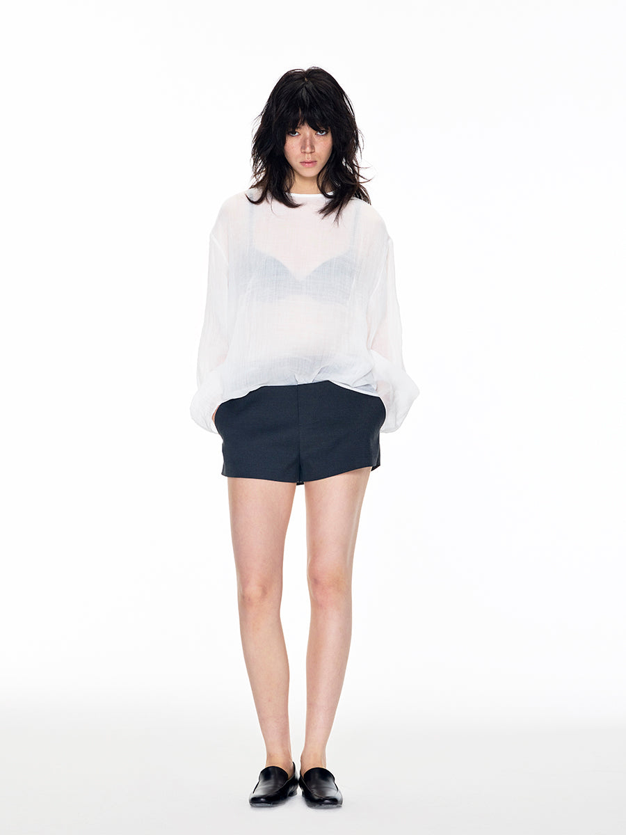 DOUBLE WAISTBAND MINIMALIST SHORTS