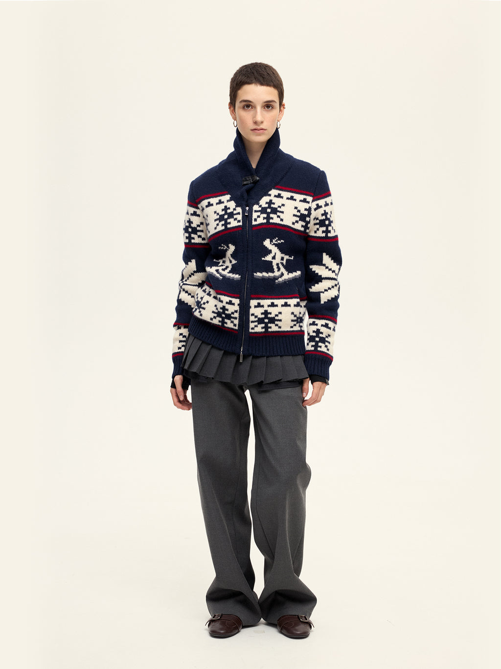 Ski Turtleneck Knitted Cardigan