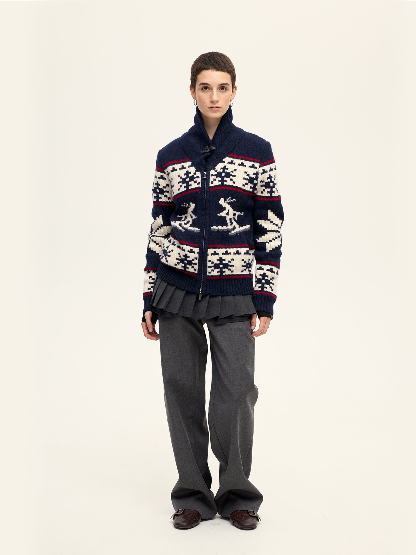 Ski Turtleneck Knitted Cardigan