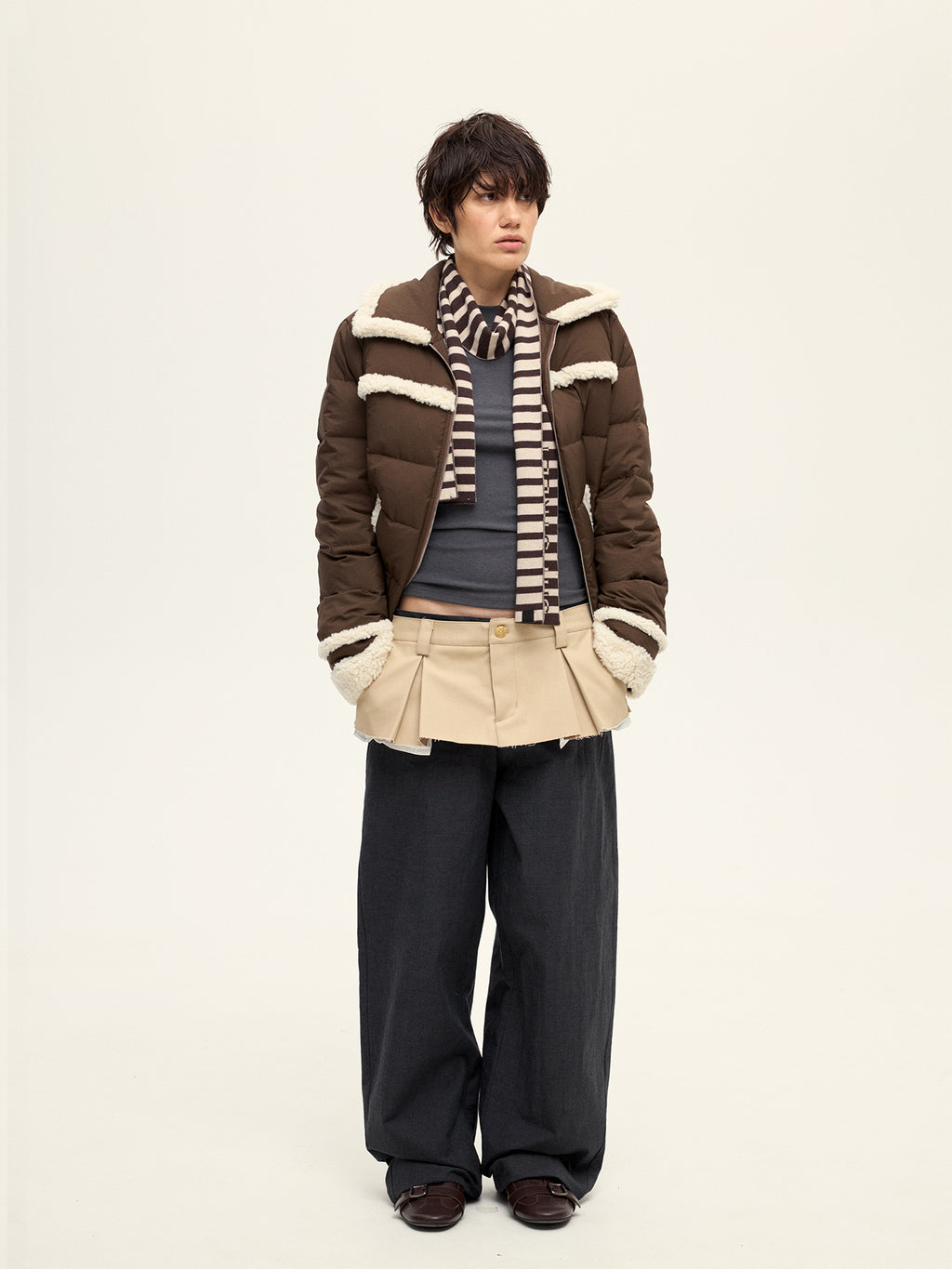 Switchable Waistline Layered Pants