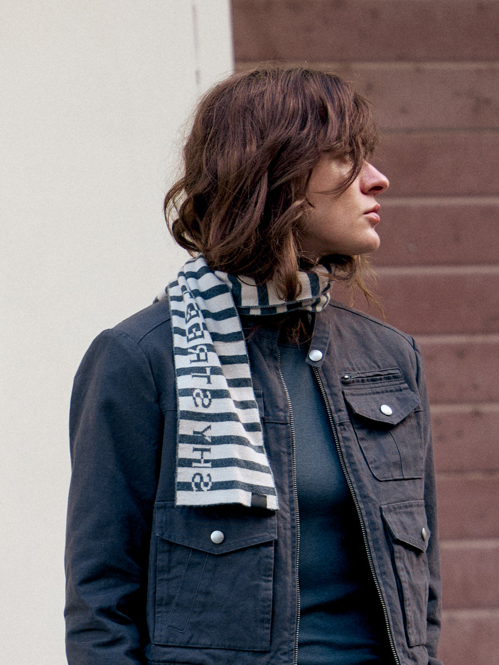 SHY STREET Striped Scarf