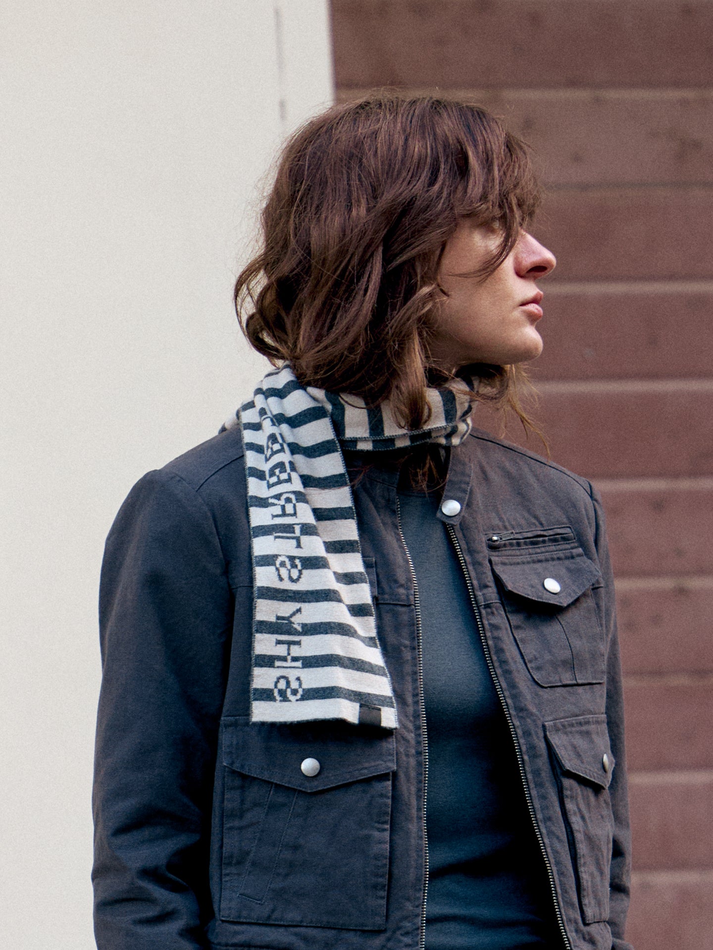 SHY STREET Striped Scarf