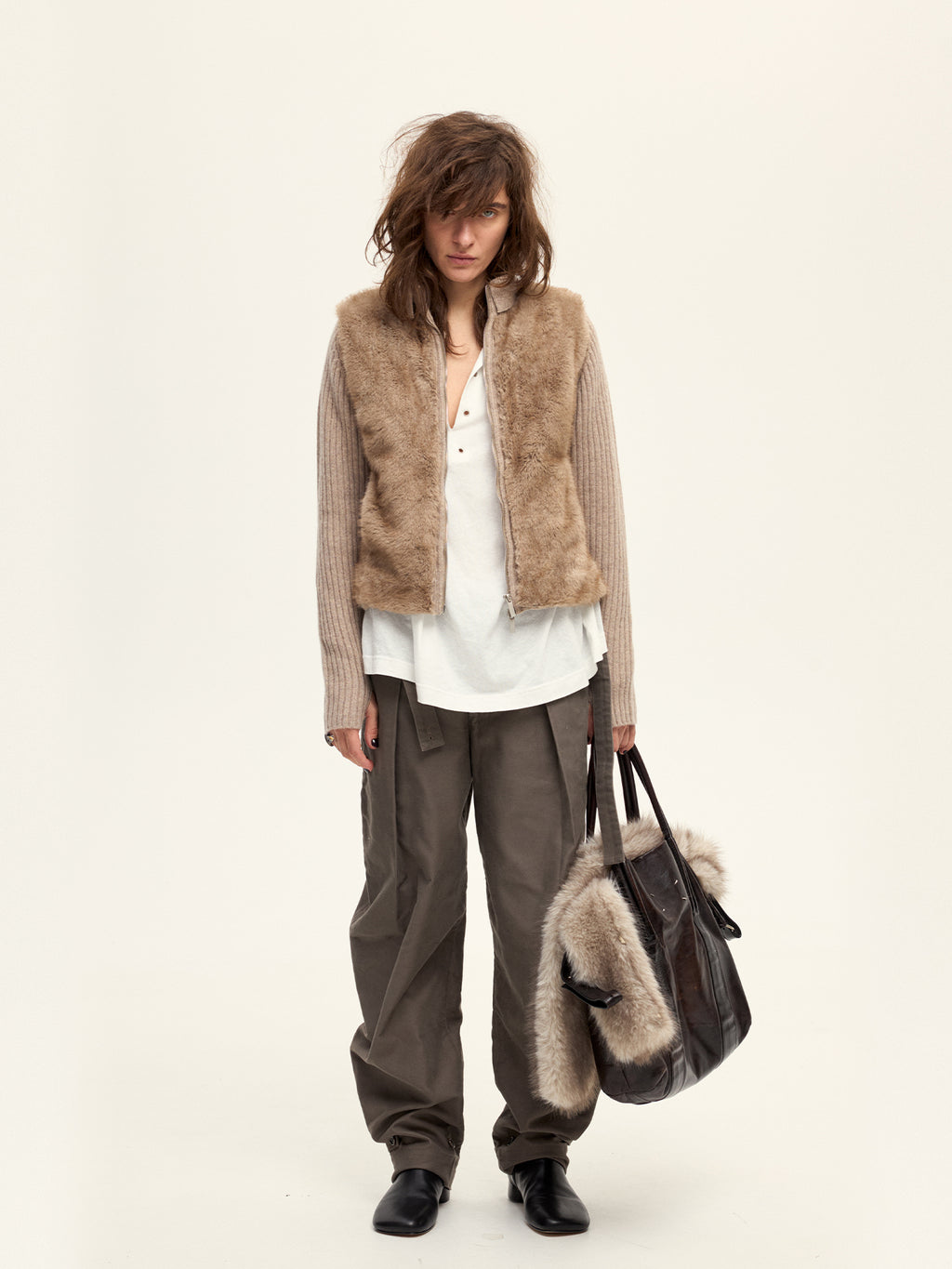Fur Knitted Cardigan