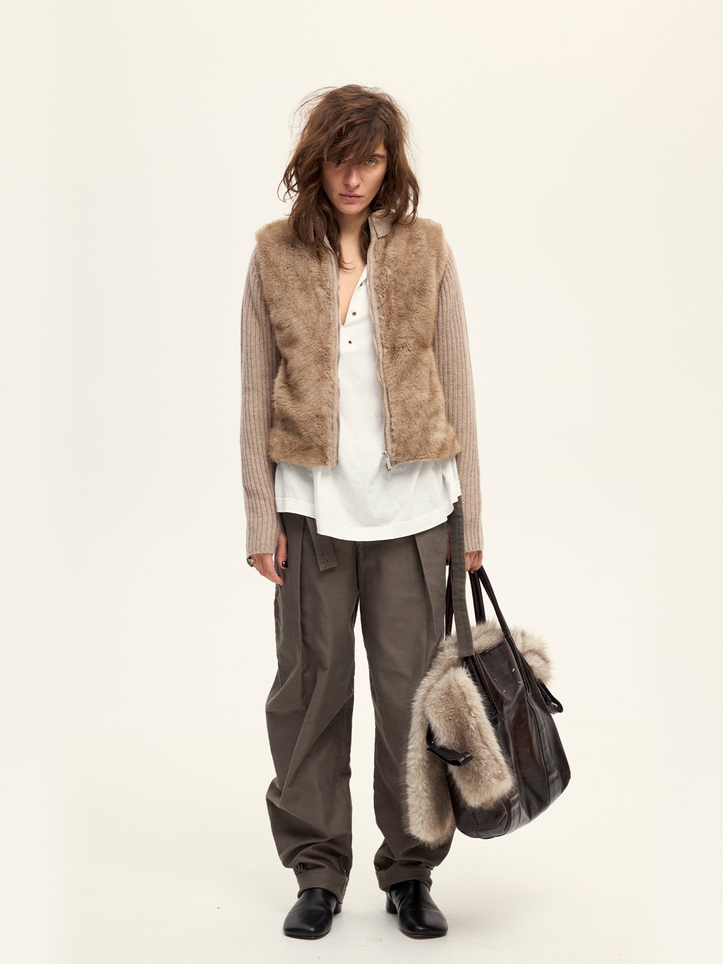 Fur Knitted Cardigan