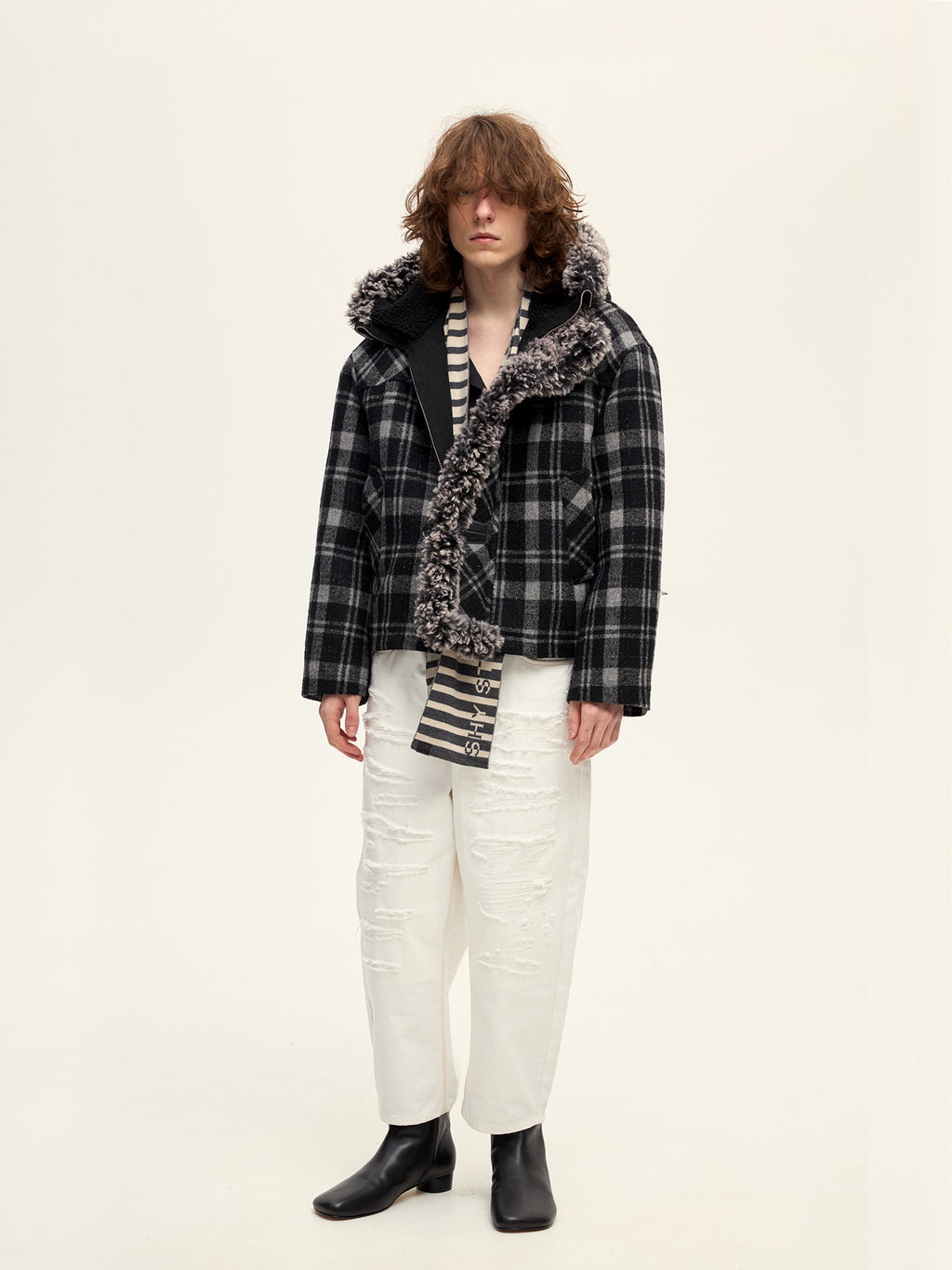 Plaid Snow Woolen Jacket