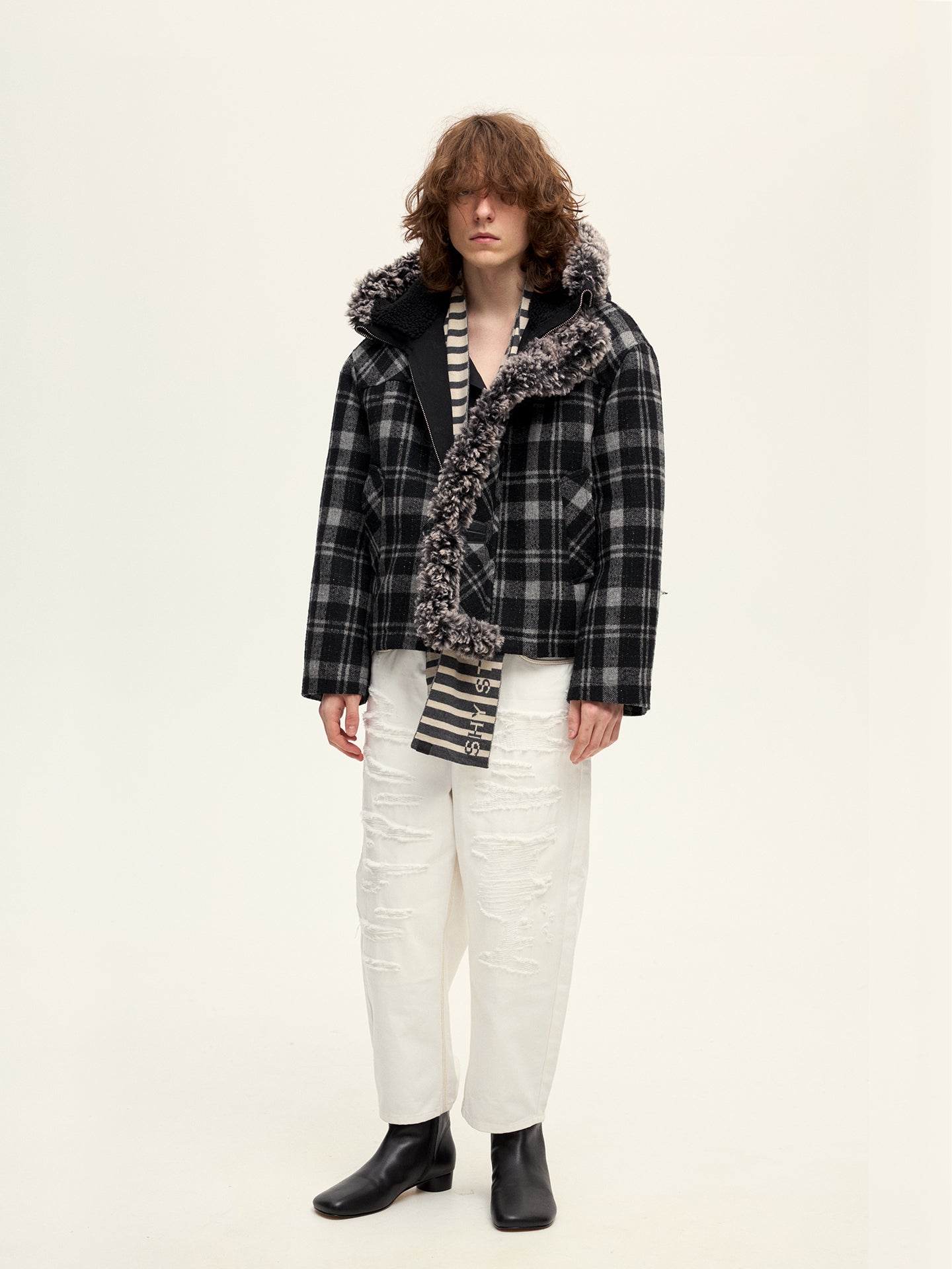 Plaid Snow Woolen Jacket