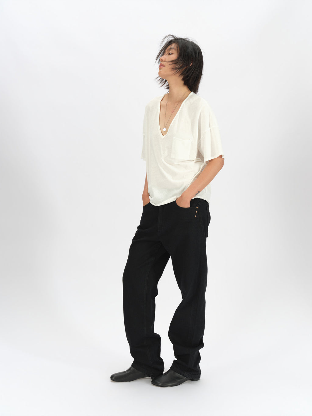 The Essential Deep V-Neck Tee