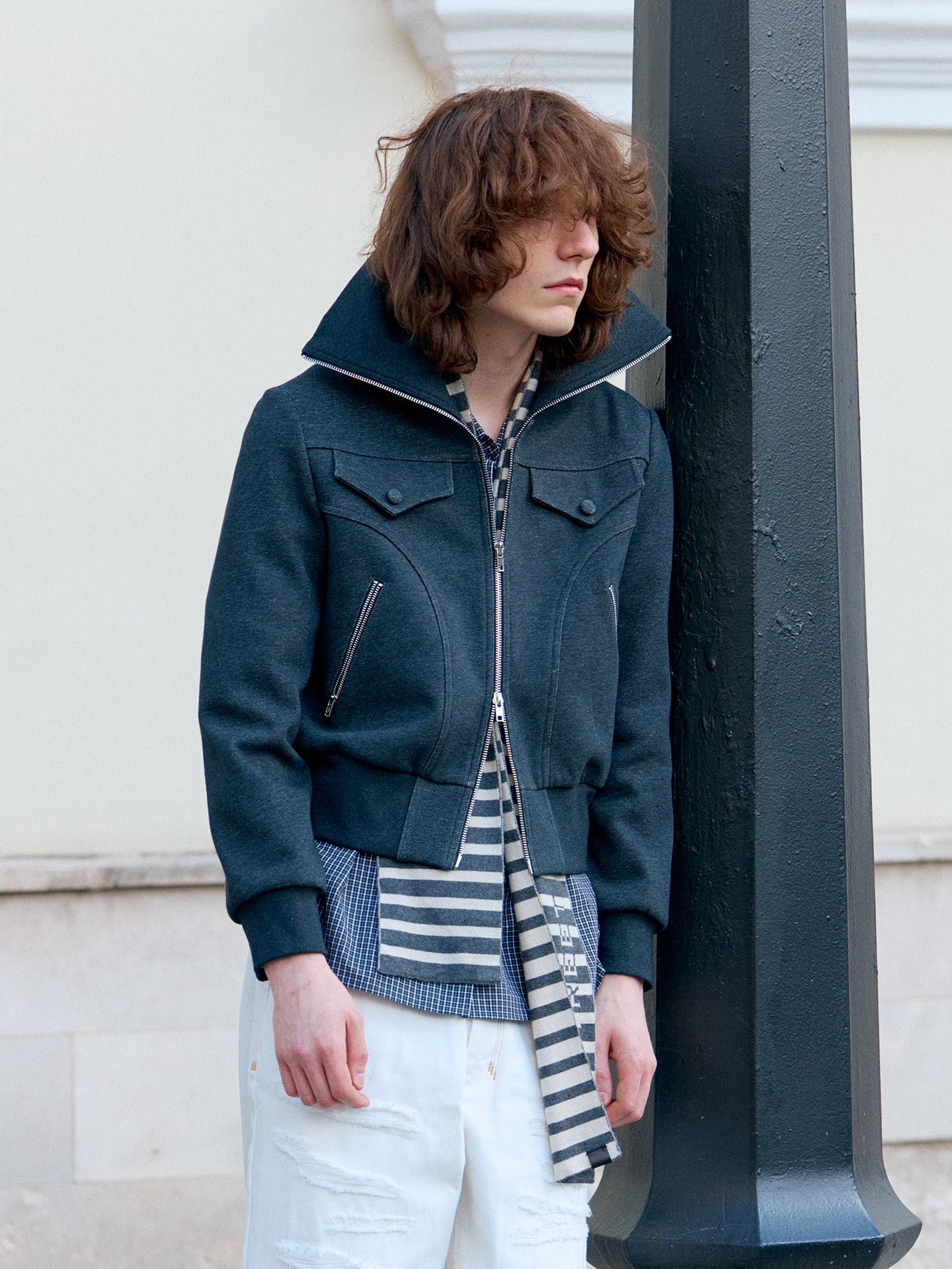 SHY STREET Striped Scarf