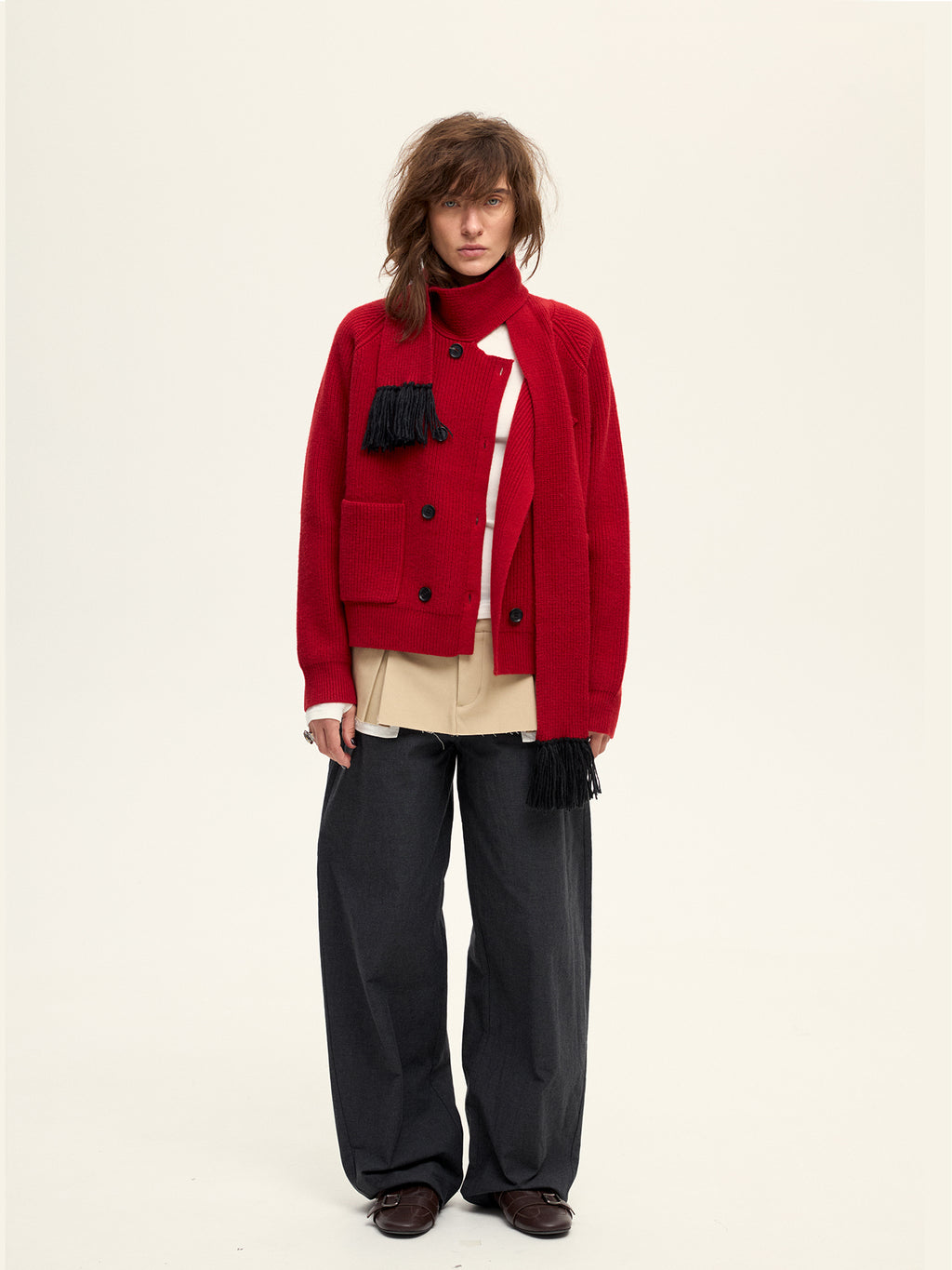 Switchable Waistline Layered Pants