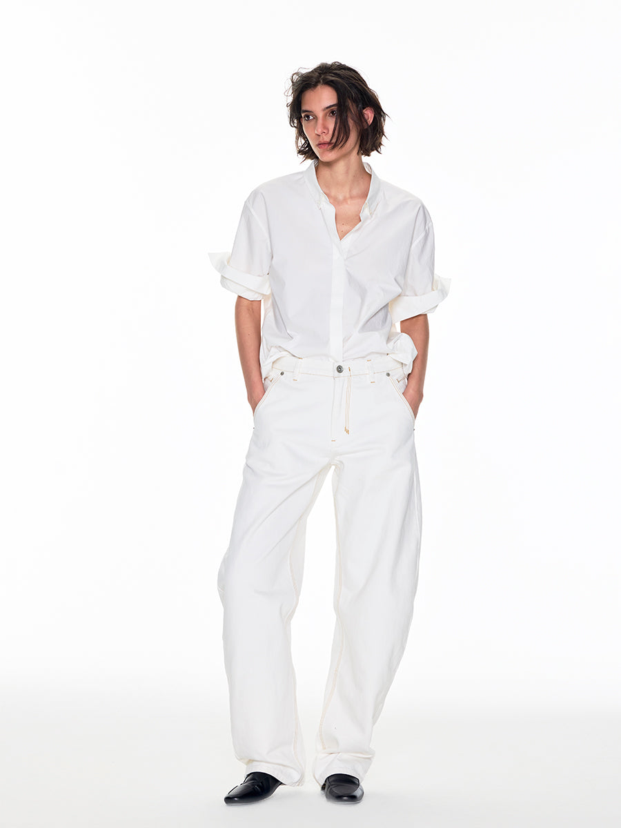 WHITE BUTT-SLIMMING SCIMITAR JEANS