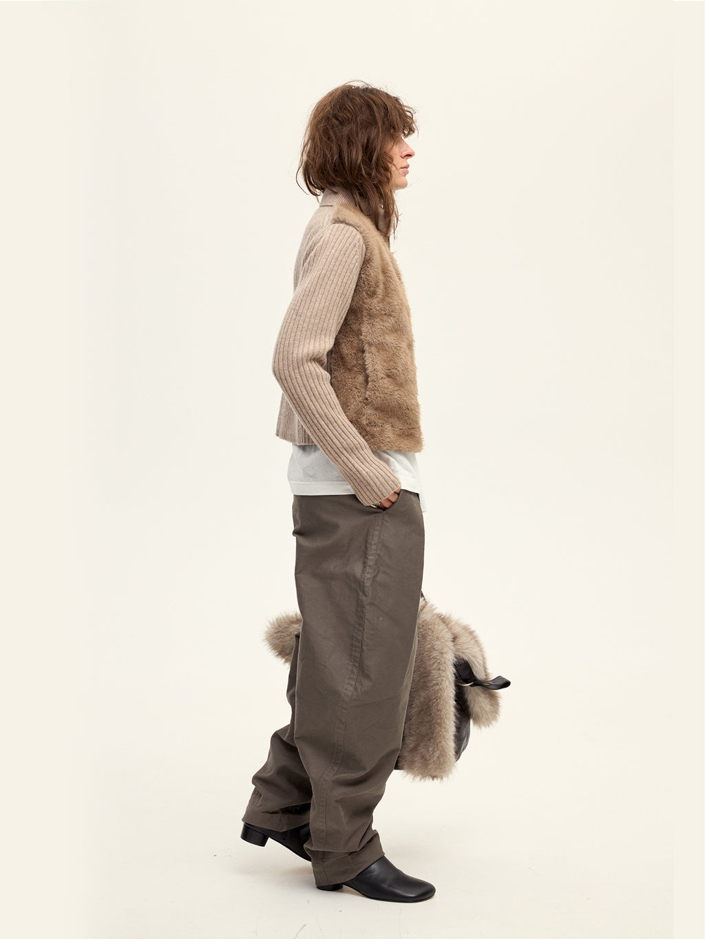 Fur Knitted Cardigan