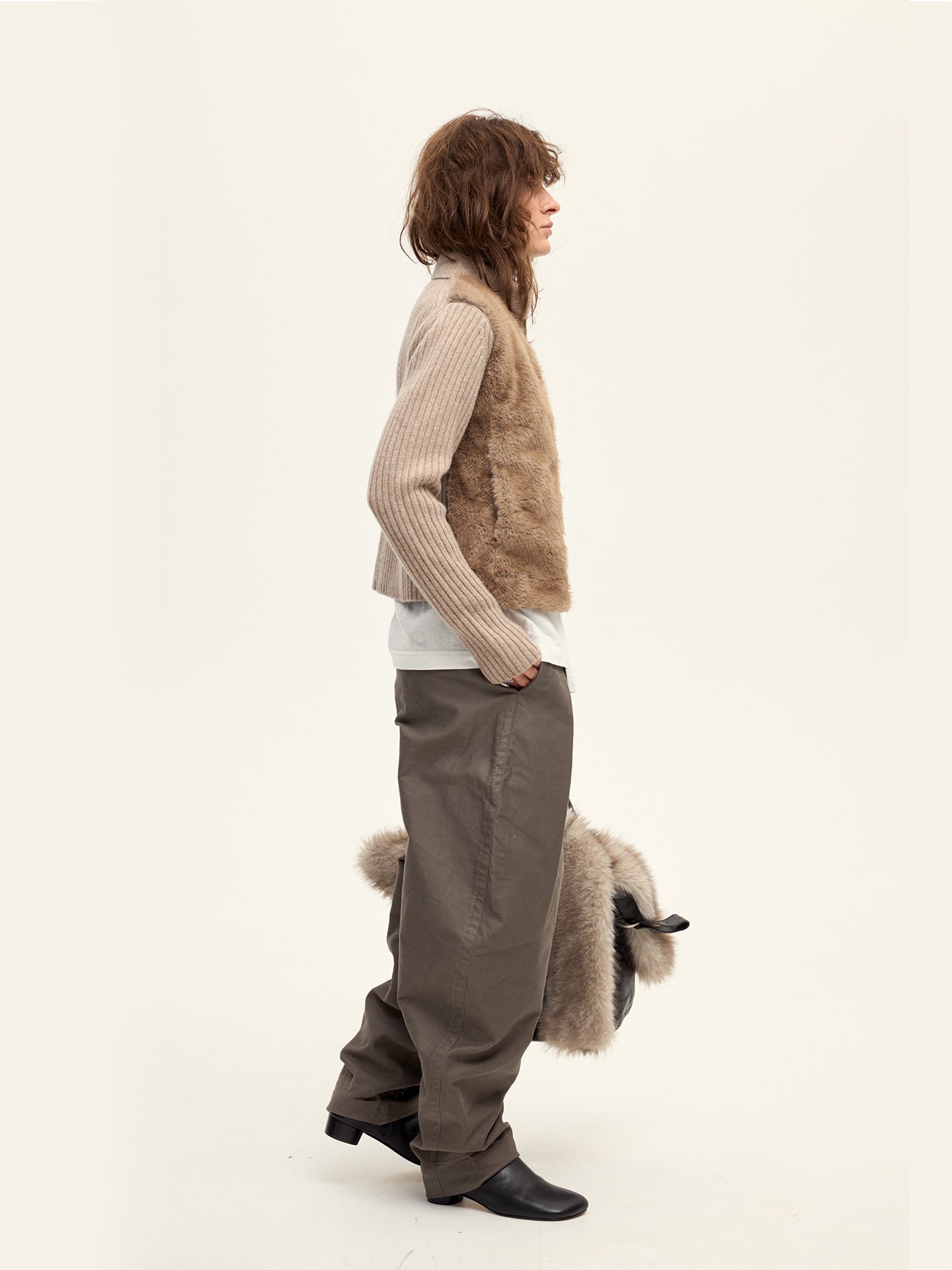 Fur Knitted Cardigan