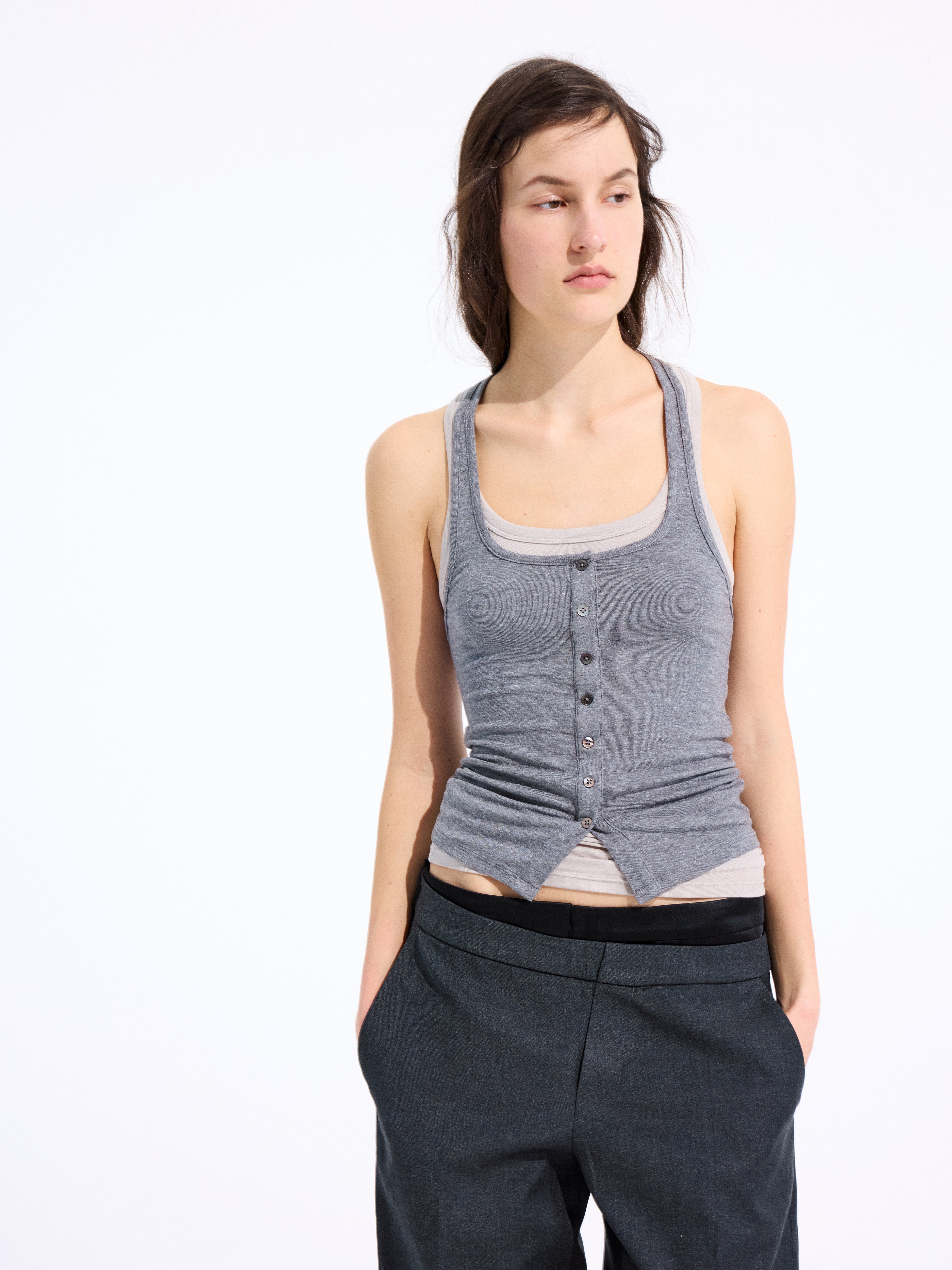 Double-Layered Placket Tank