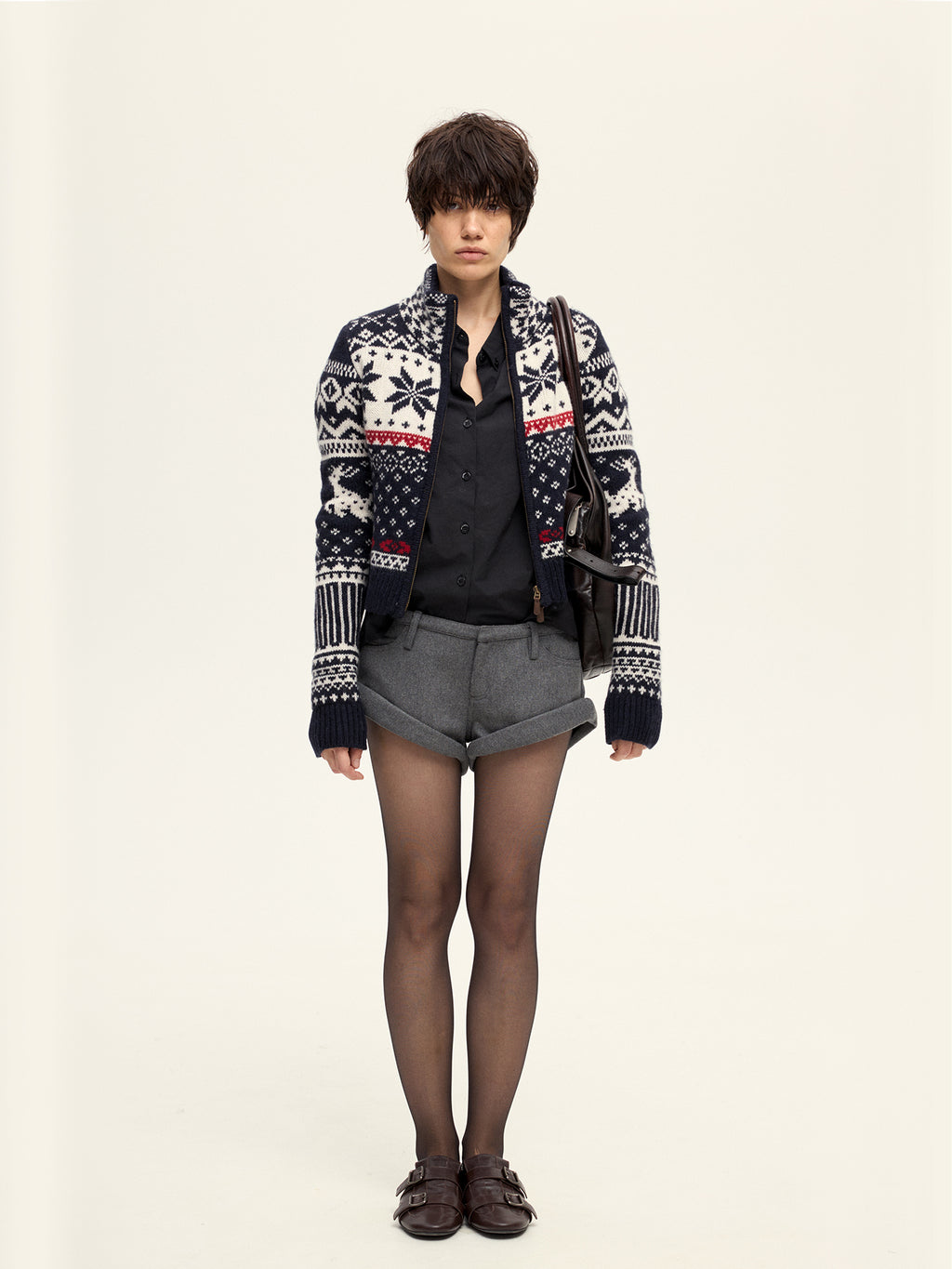 Ski Turtleneck Knitted Cardigan