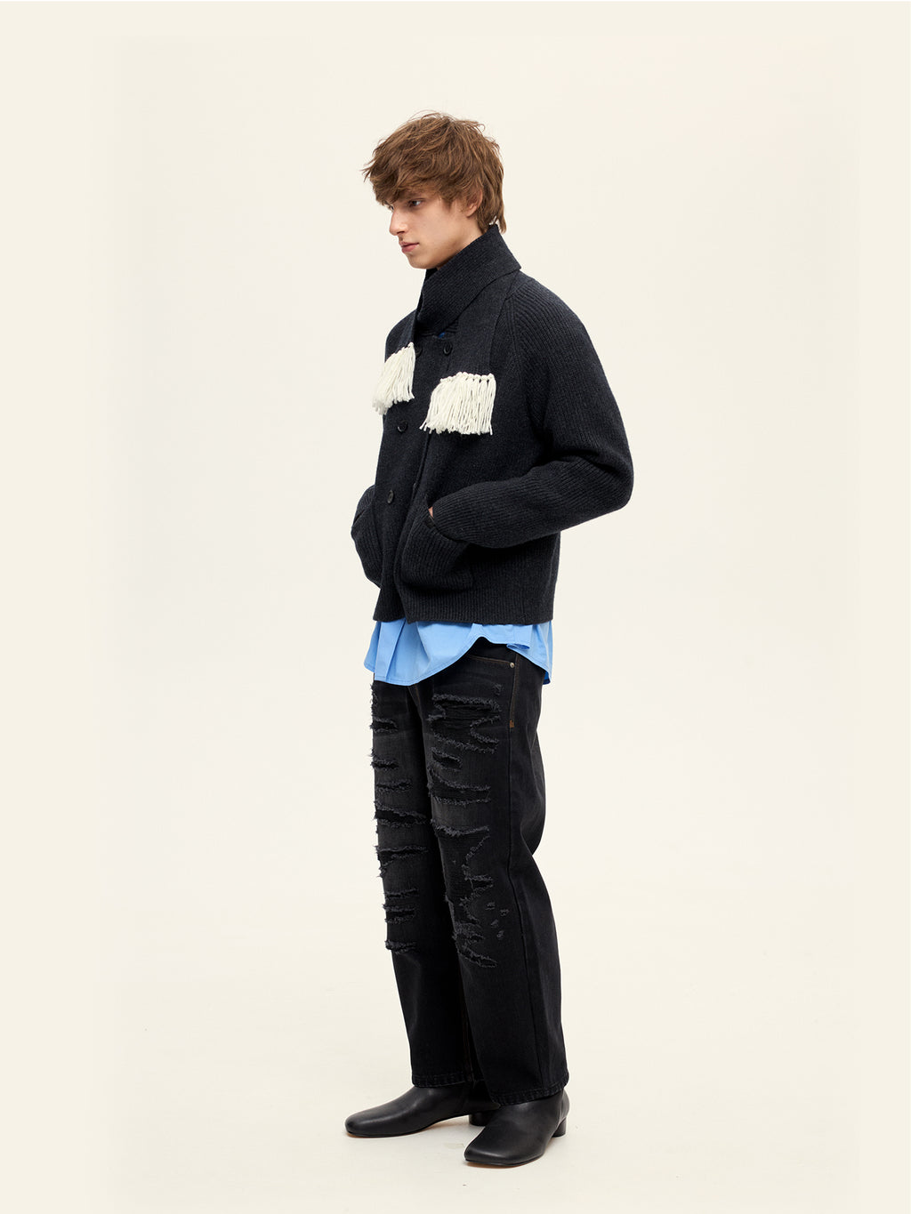 Tiny Scarf Knitted Cardigan