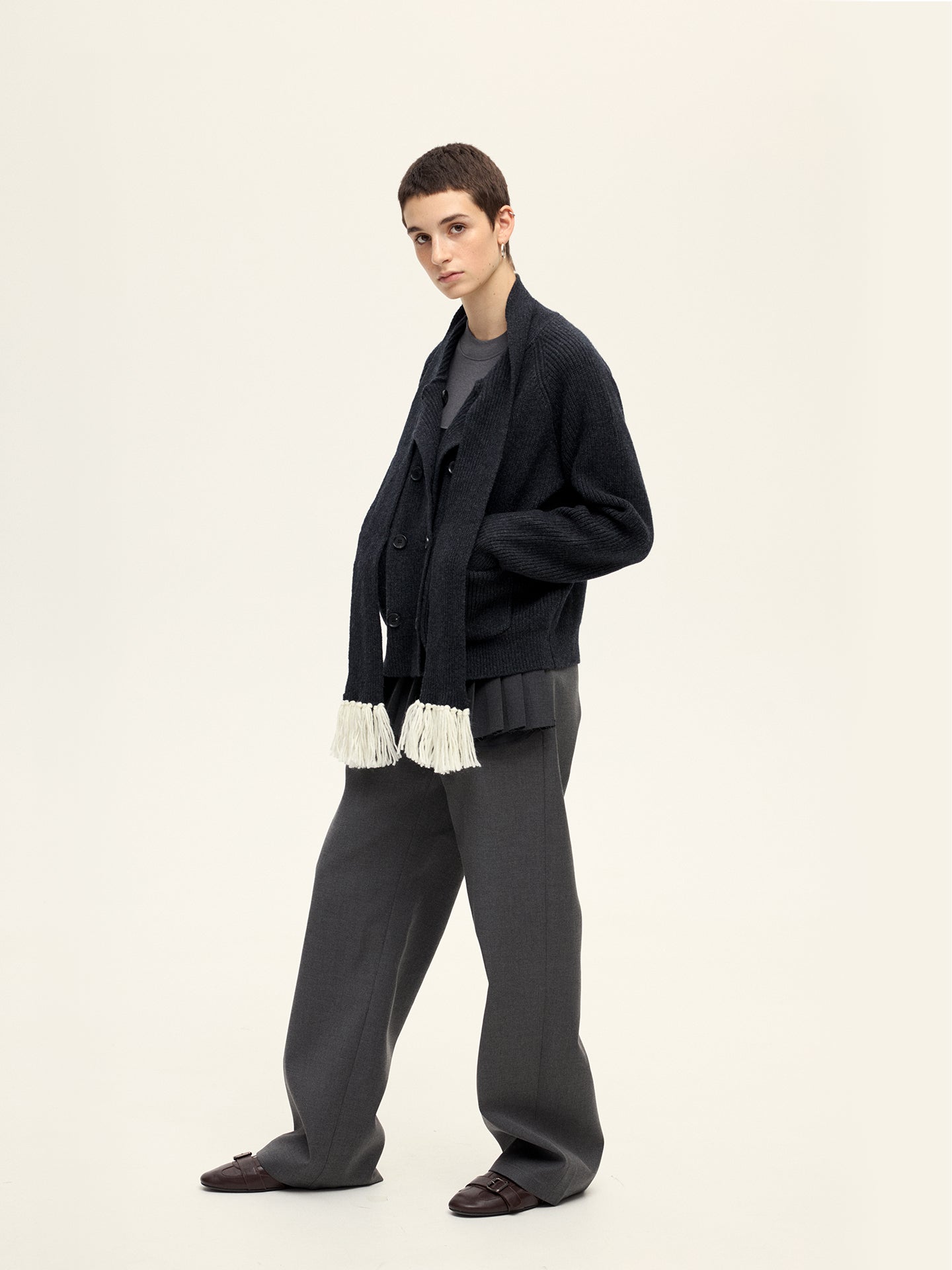 Tiny Scarf Knitted Cardigan