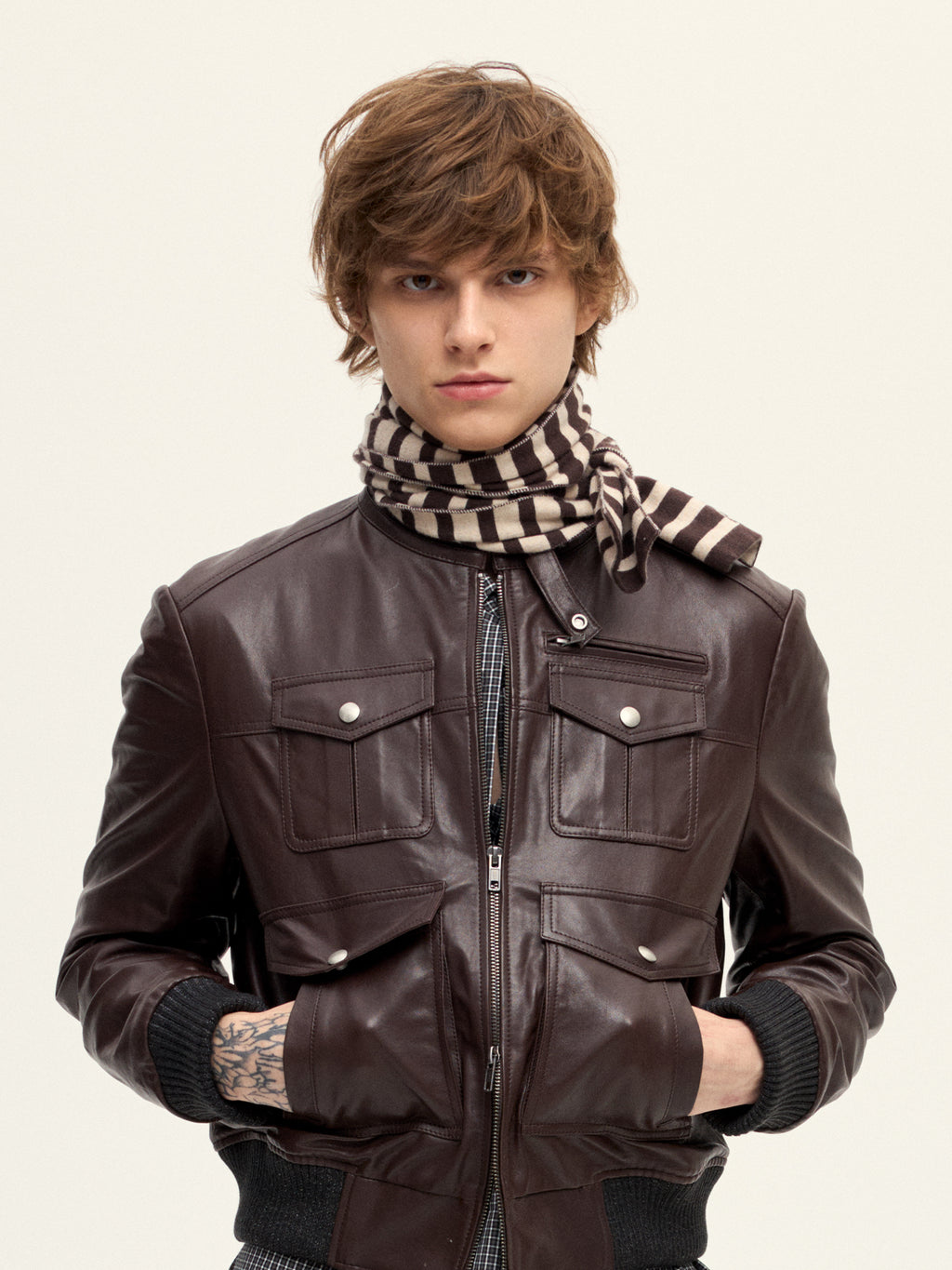 SHY STREET Striped Scarf