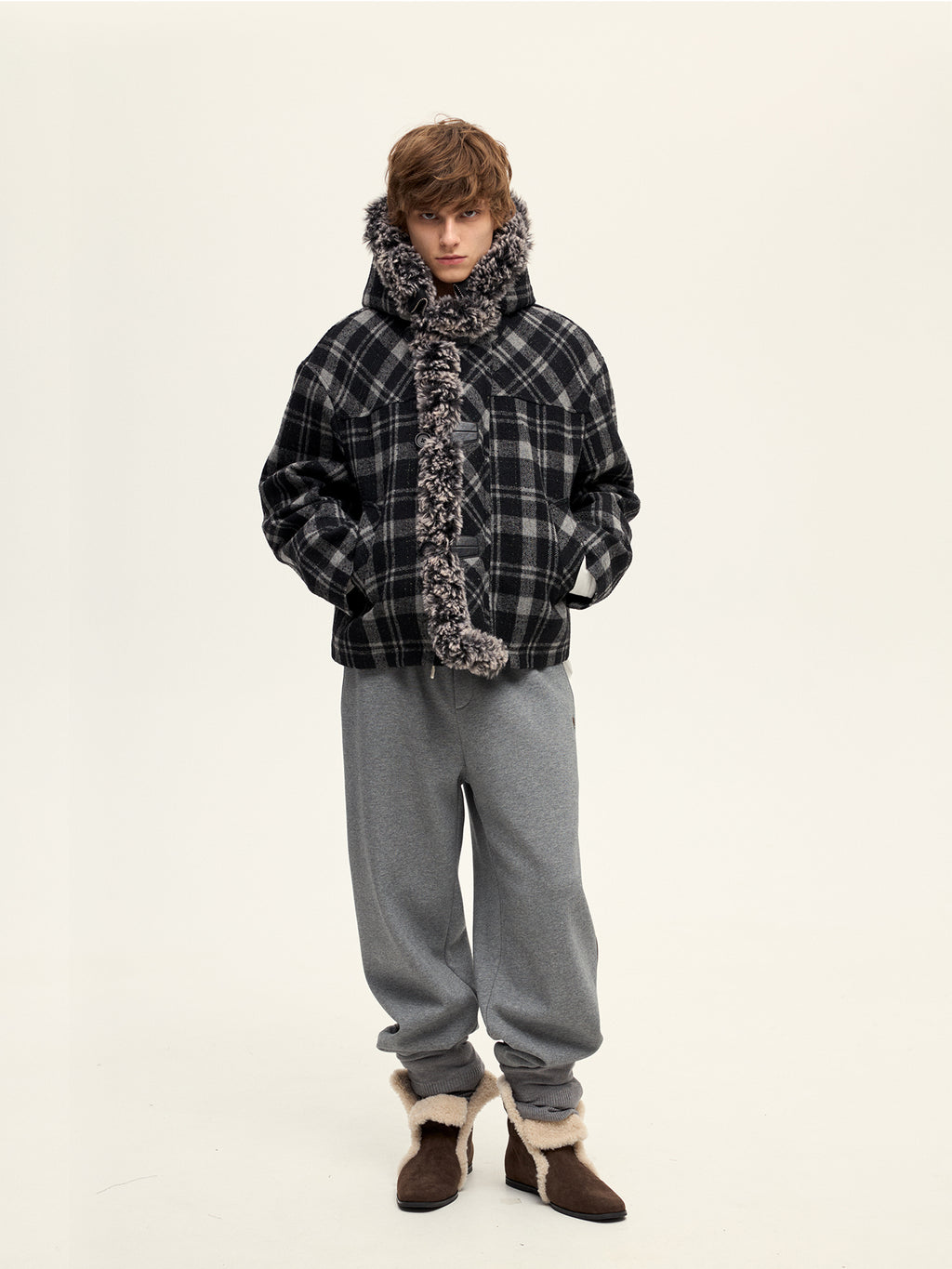 Plaid Snow Woolen Jacket