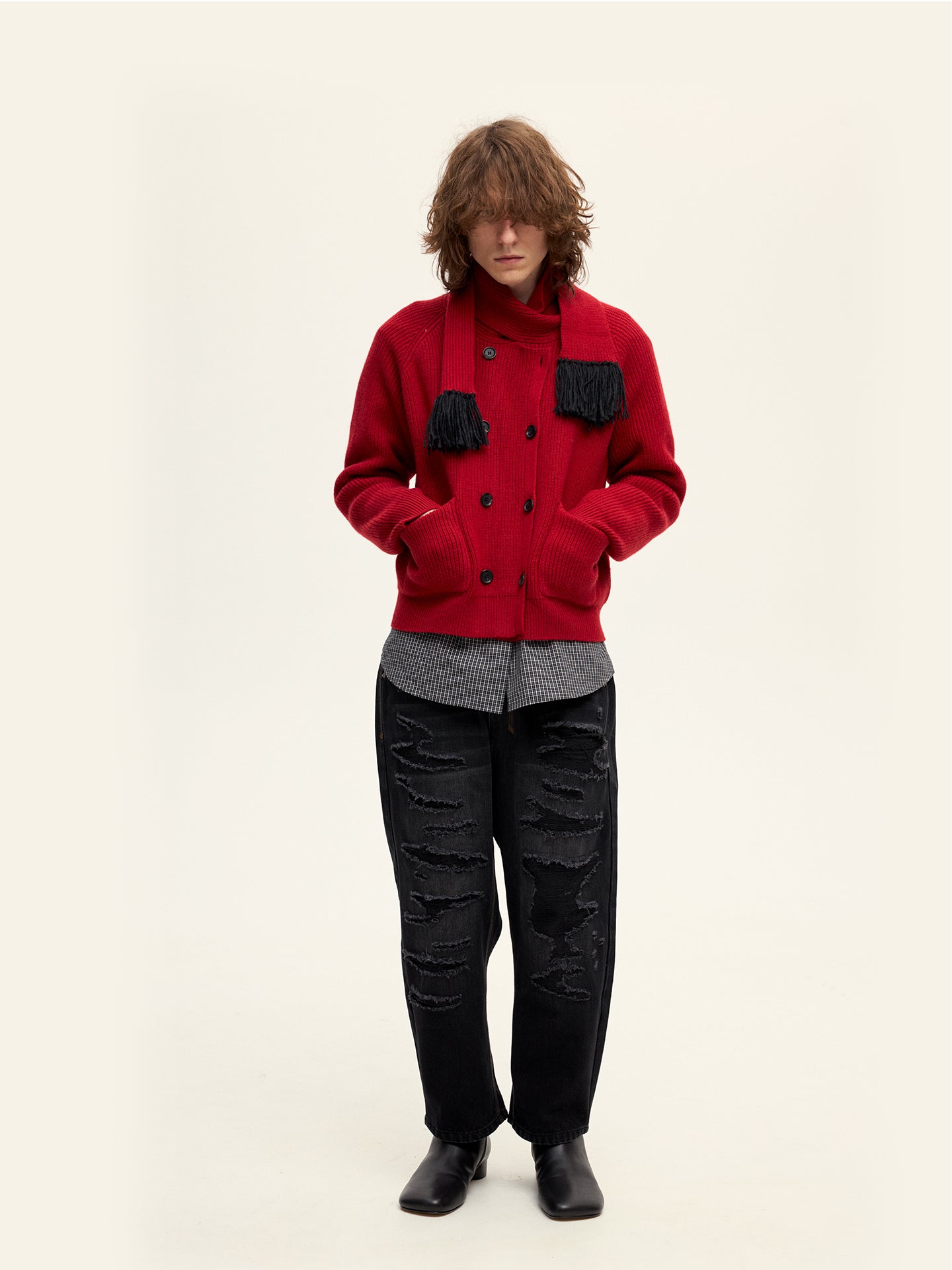 Tiny Scarf Knitted Cardigan