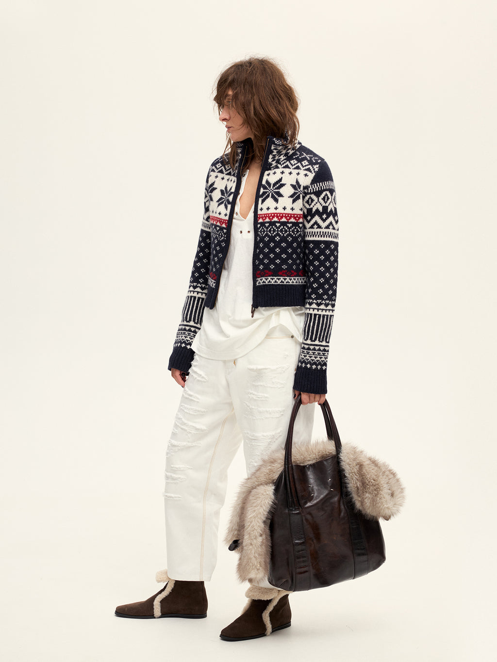 Ski Turtleneck Knitted Cardigan