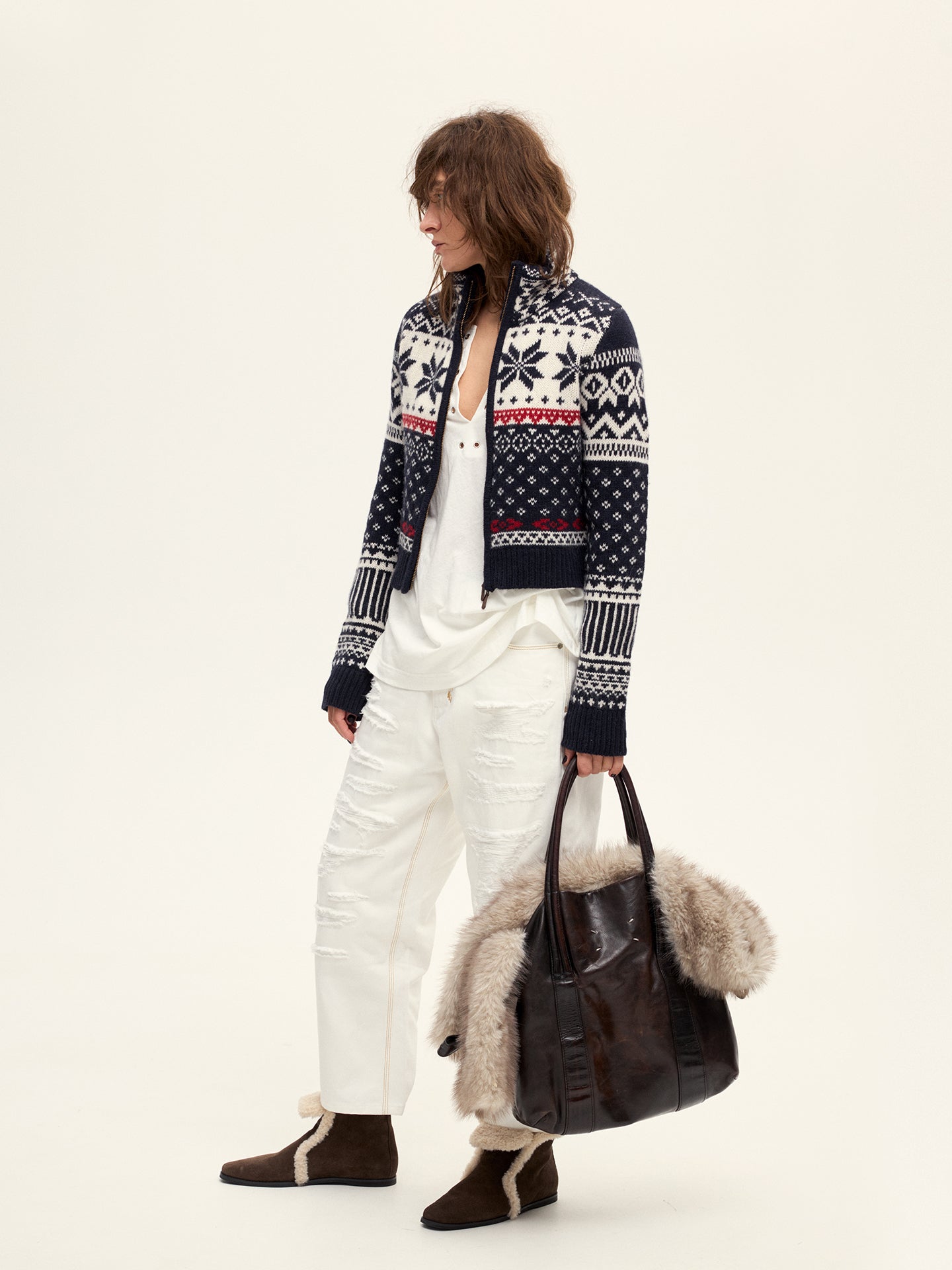 Ski Turtleneck Knitted Cardigan