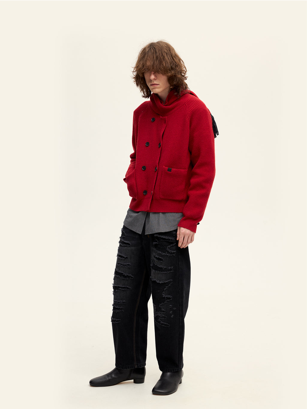 Tiny Scarf Knitted Cardigan