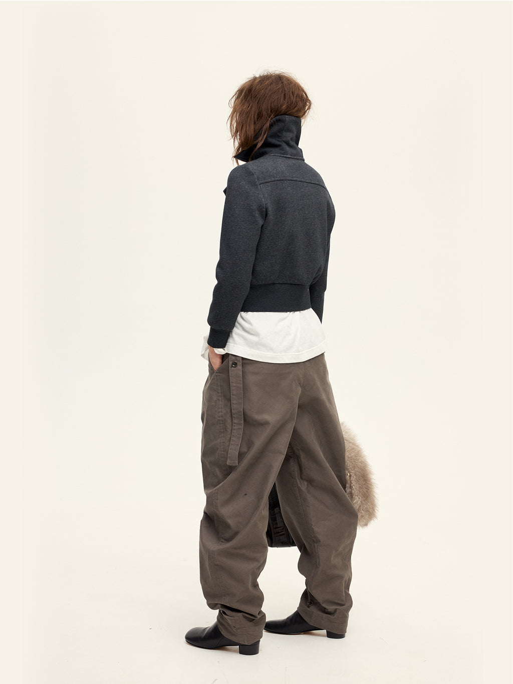 Cropped Sweatshirt Jacket