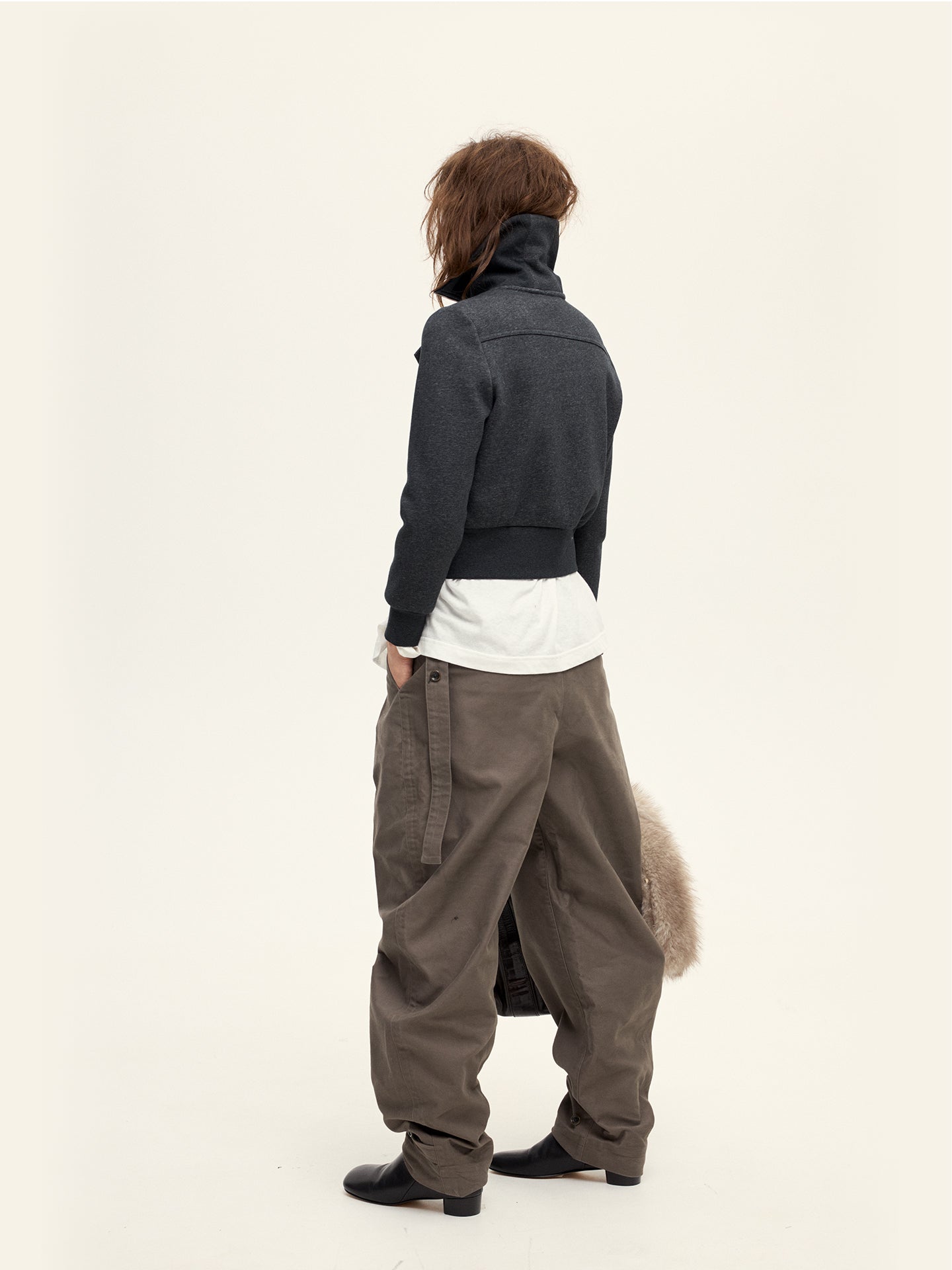 Cropped Sweatshirt Jacket