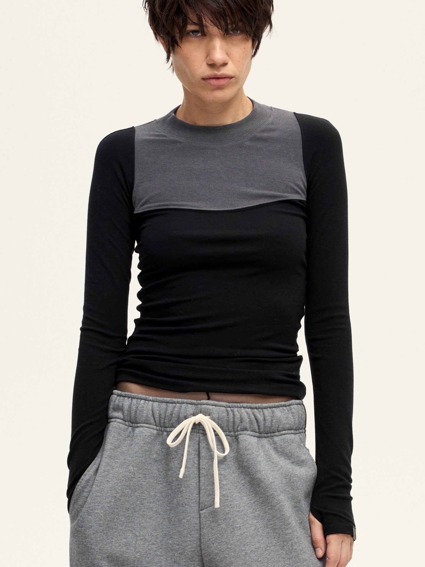 Contrast Color Long Sleeve Shirt