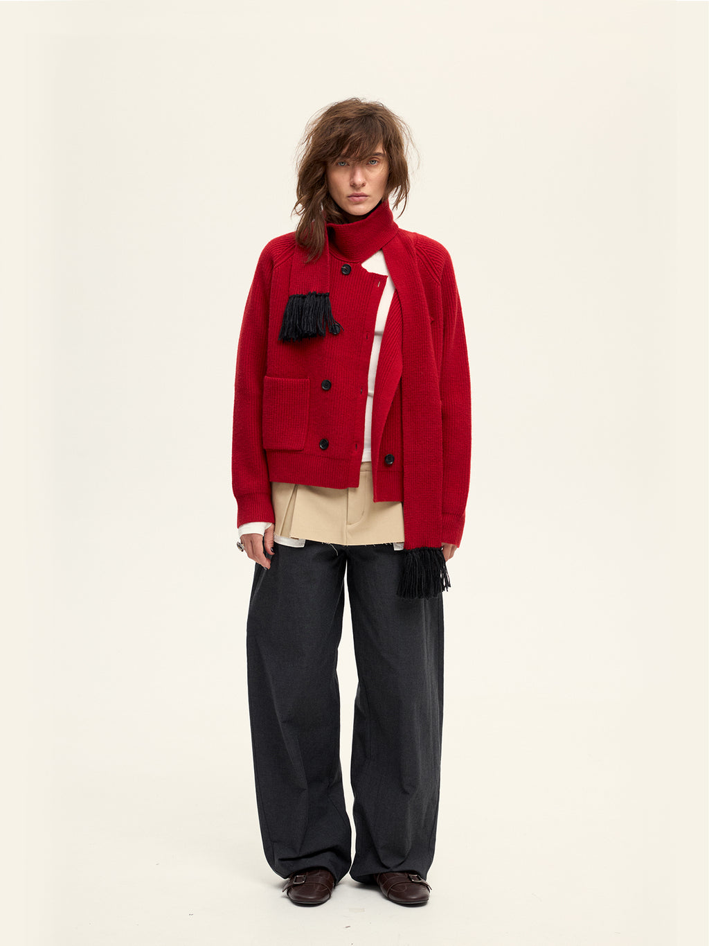 Tiny Scarf Knitted Cardigan