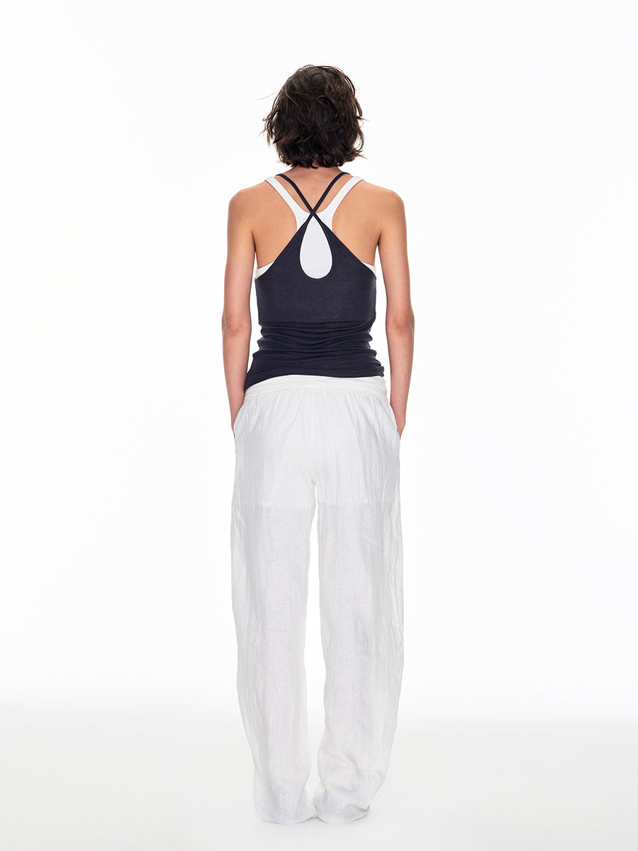 BEACH-STYLE NECK LAYERED VEST