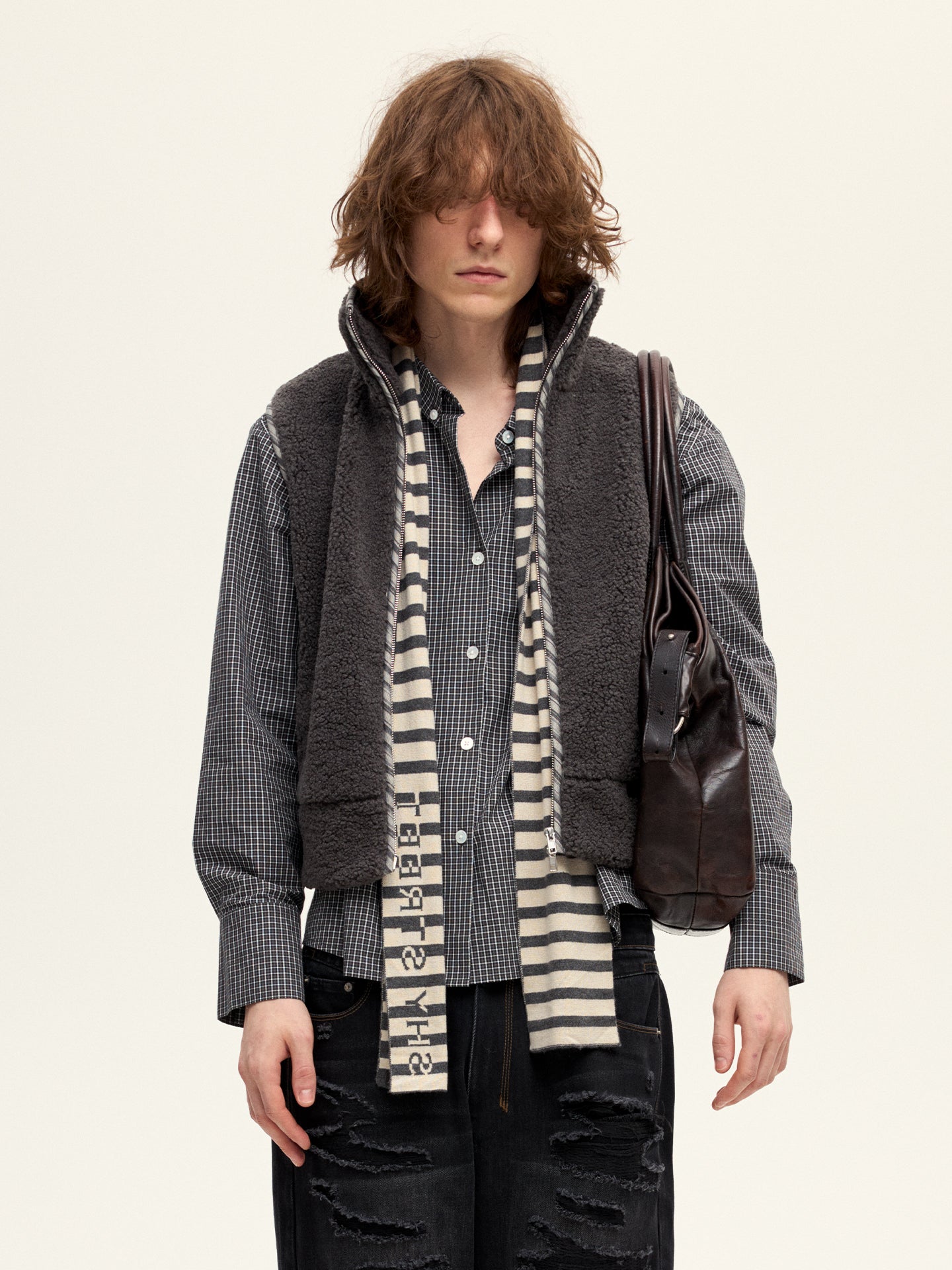 SHY STREET Striped Scarf