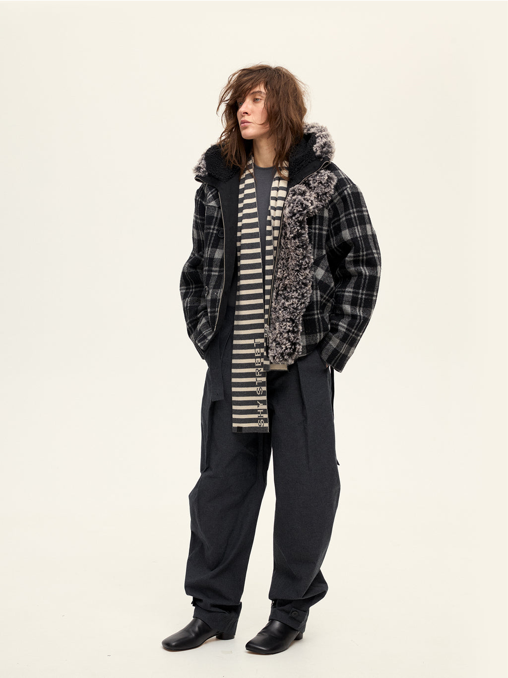 Plaid Snow Woolen Jacket