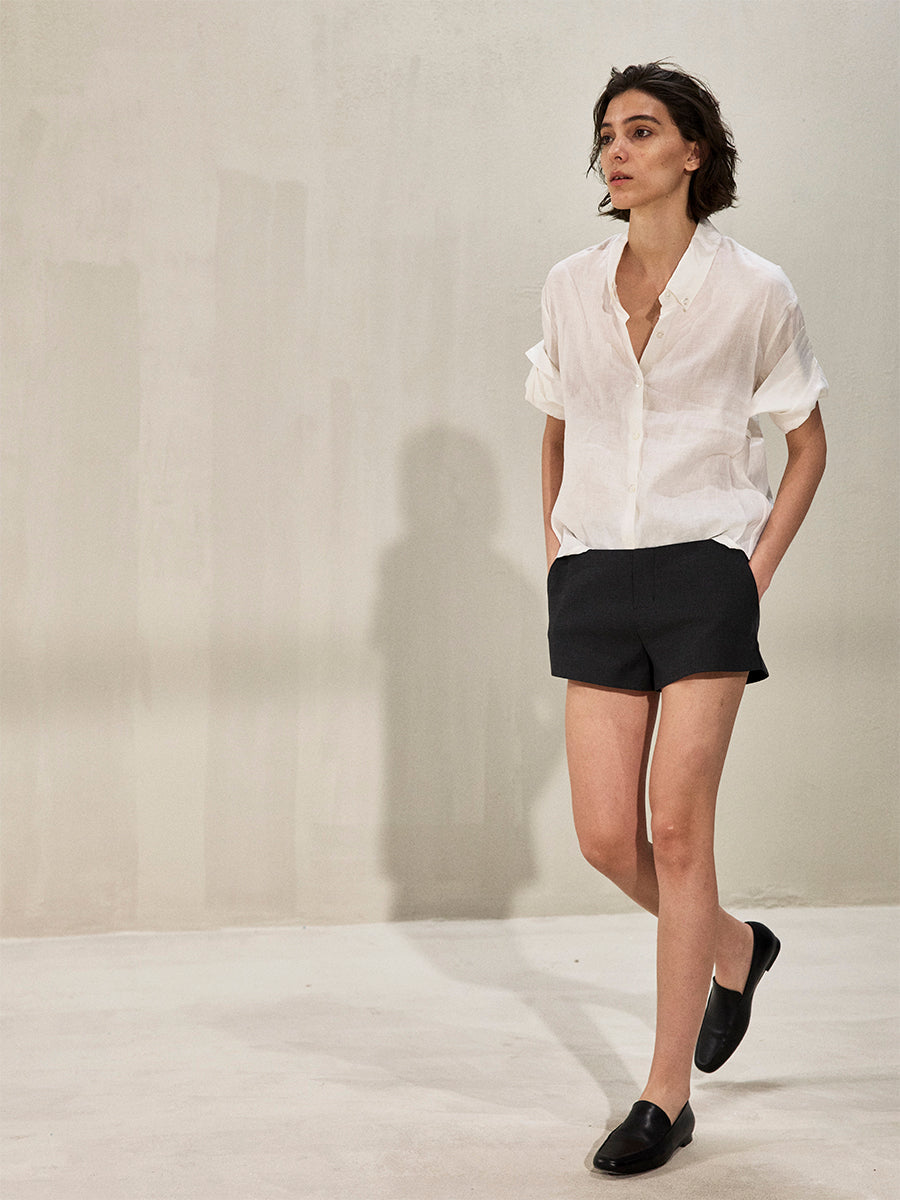 DOUBLE WAISTBAND MINIMALIST SHORTS