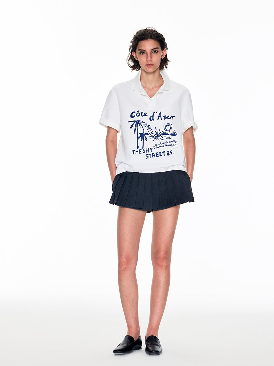 DOUBLE WAISTBAND PLEATED TENNIS CULOTTES