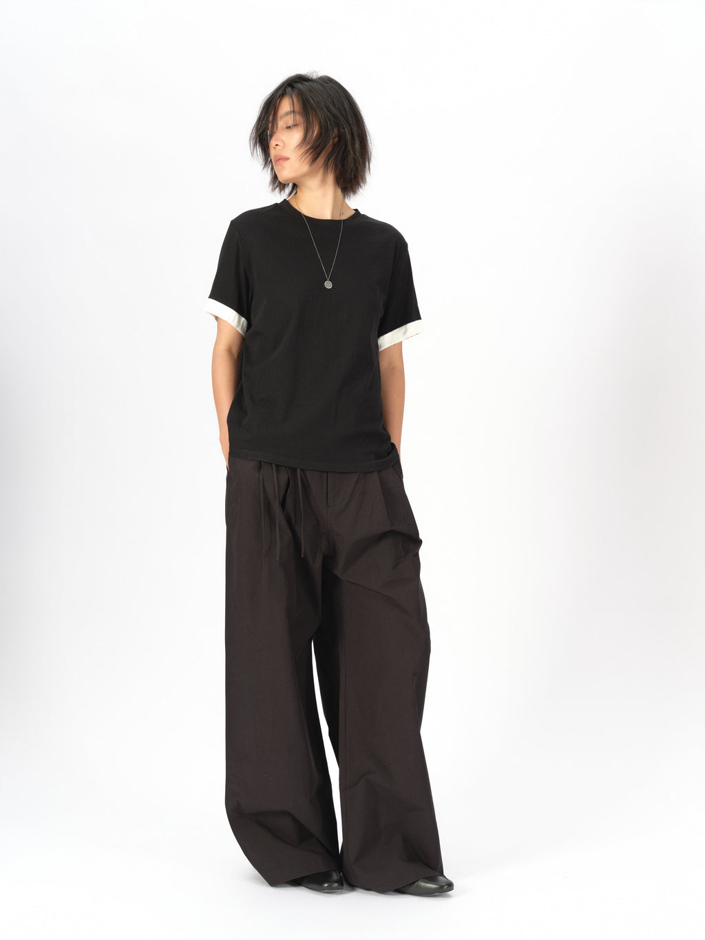 Satin Rolled-Sleeve Tee
