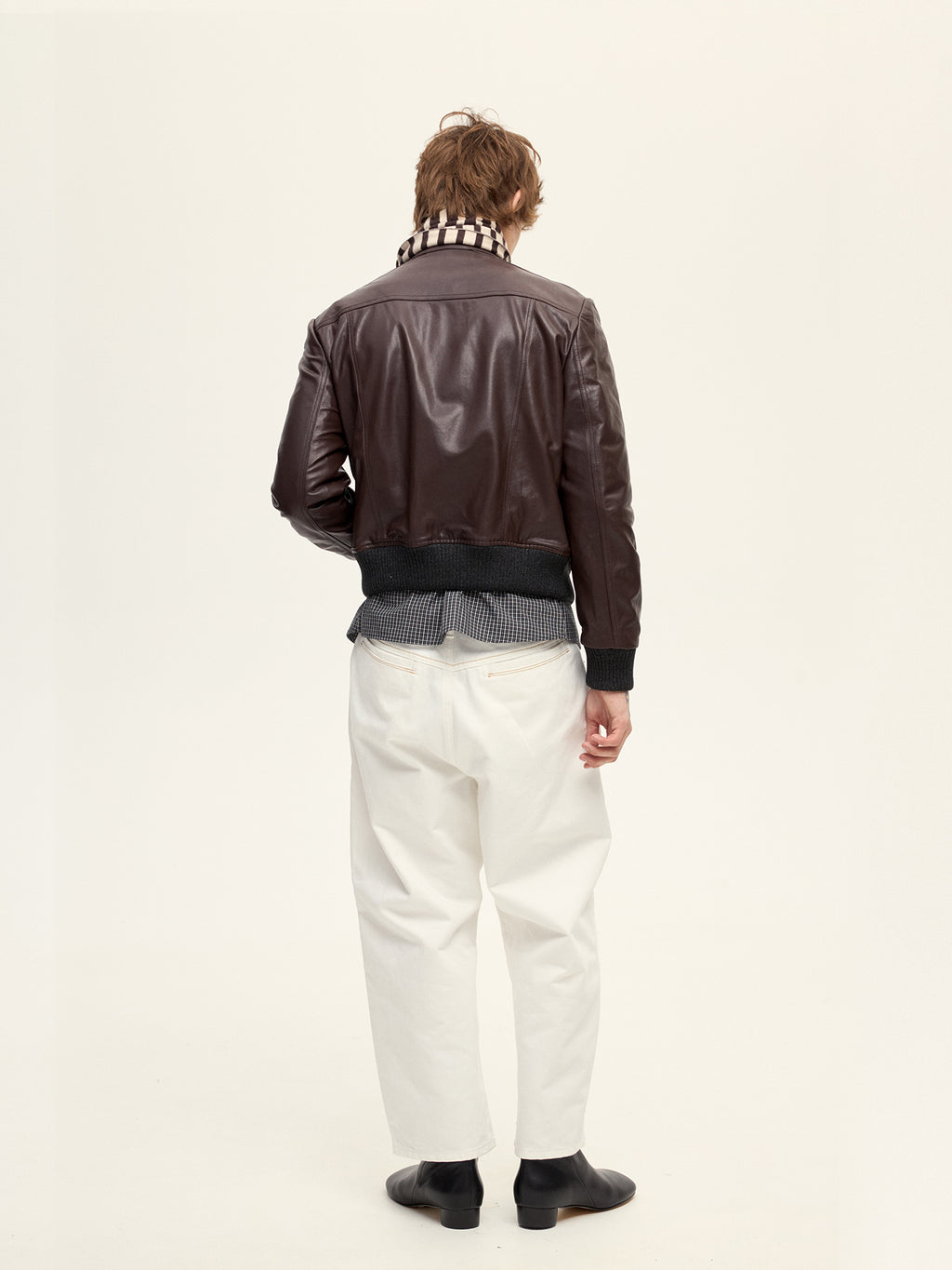 Cropped Sheepskin Motorcycle Jacket