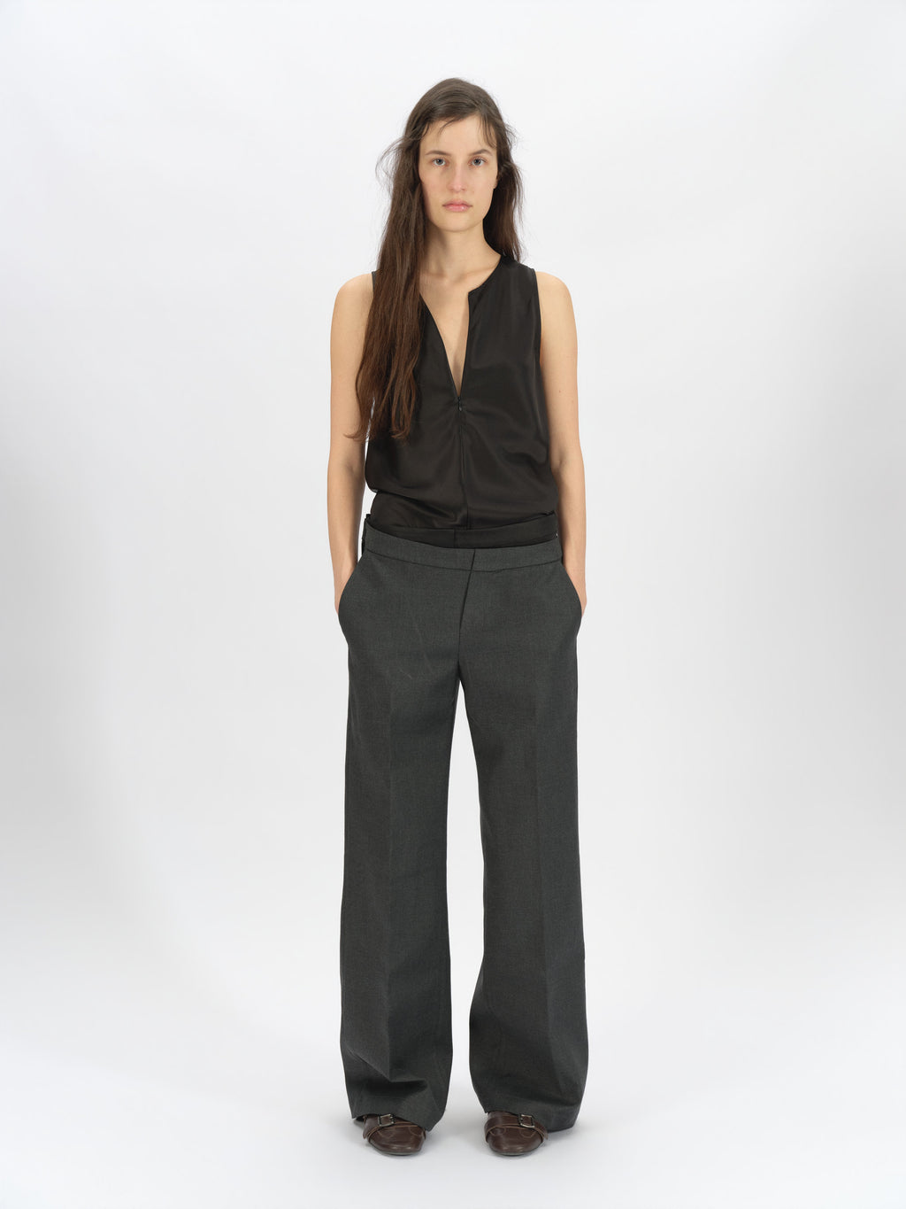 Satin Tank with Invisible Zipper
