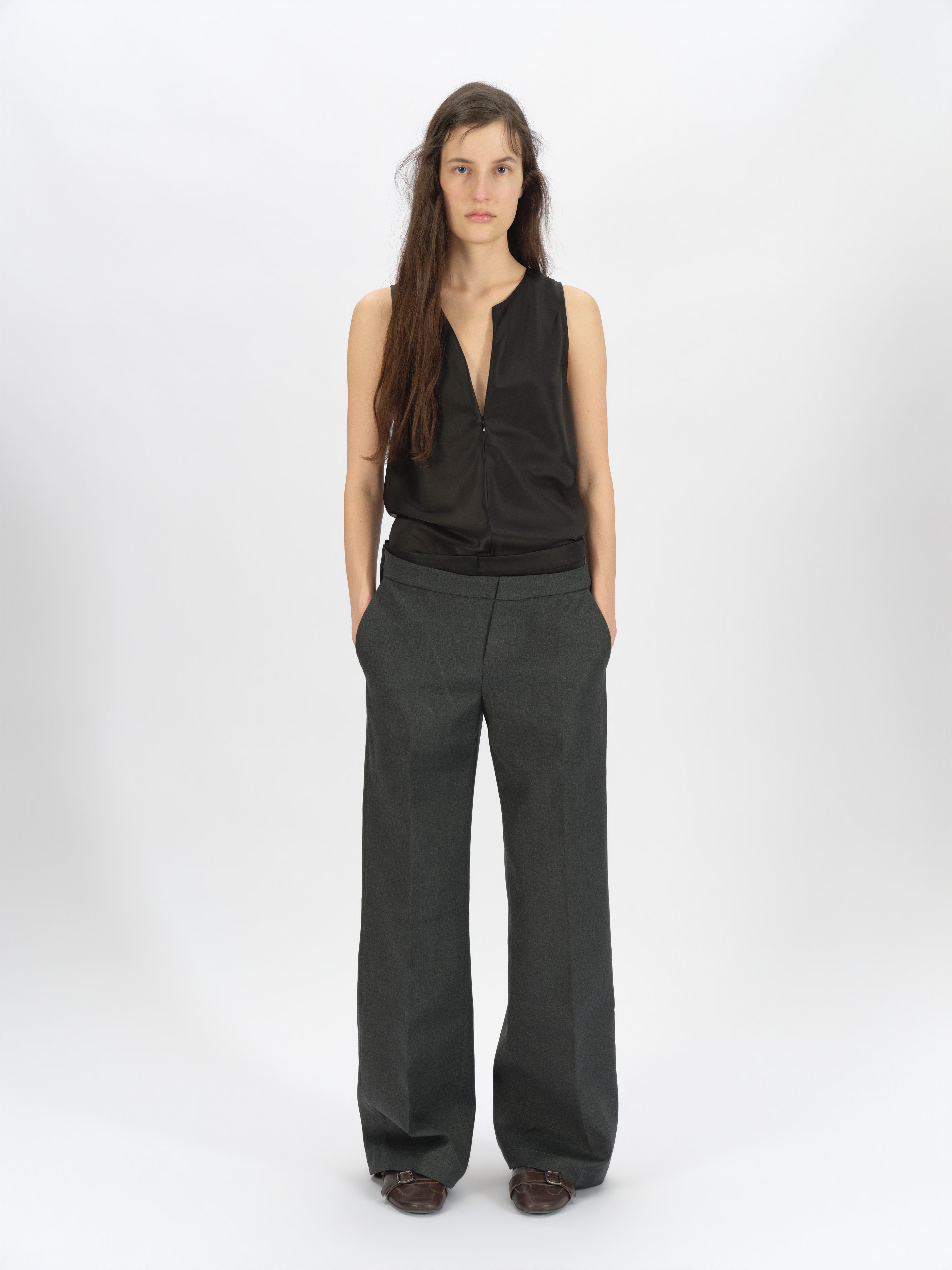 Satin Tank with Invisible Zipper
