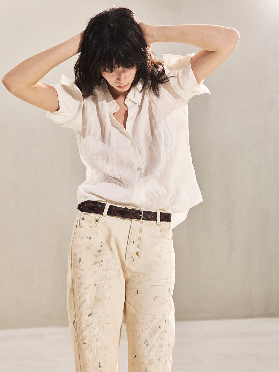 002RELAX CRAFTED ROLL UP SHIRT Linen