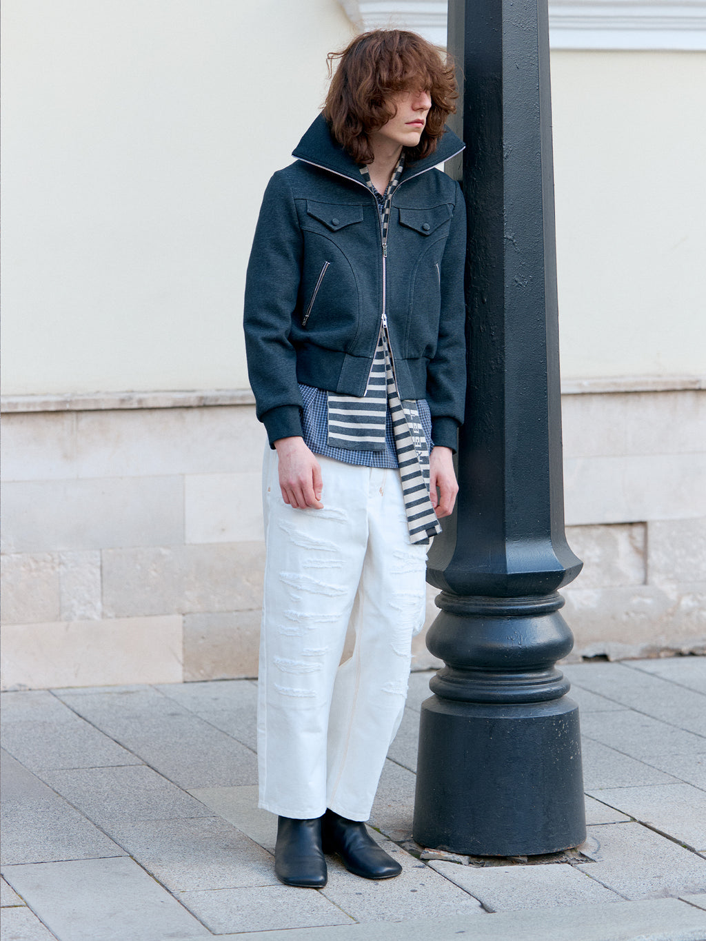 Cropped Sweatshirt Jacket