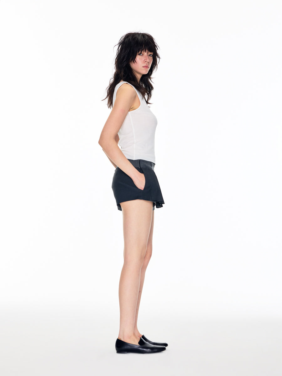 DOUBLE WAISTBAND PLEATED TENNIS CULOTTES