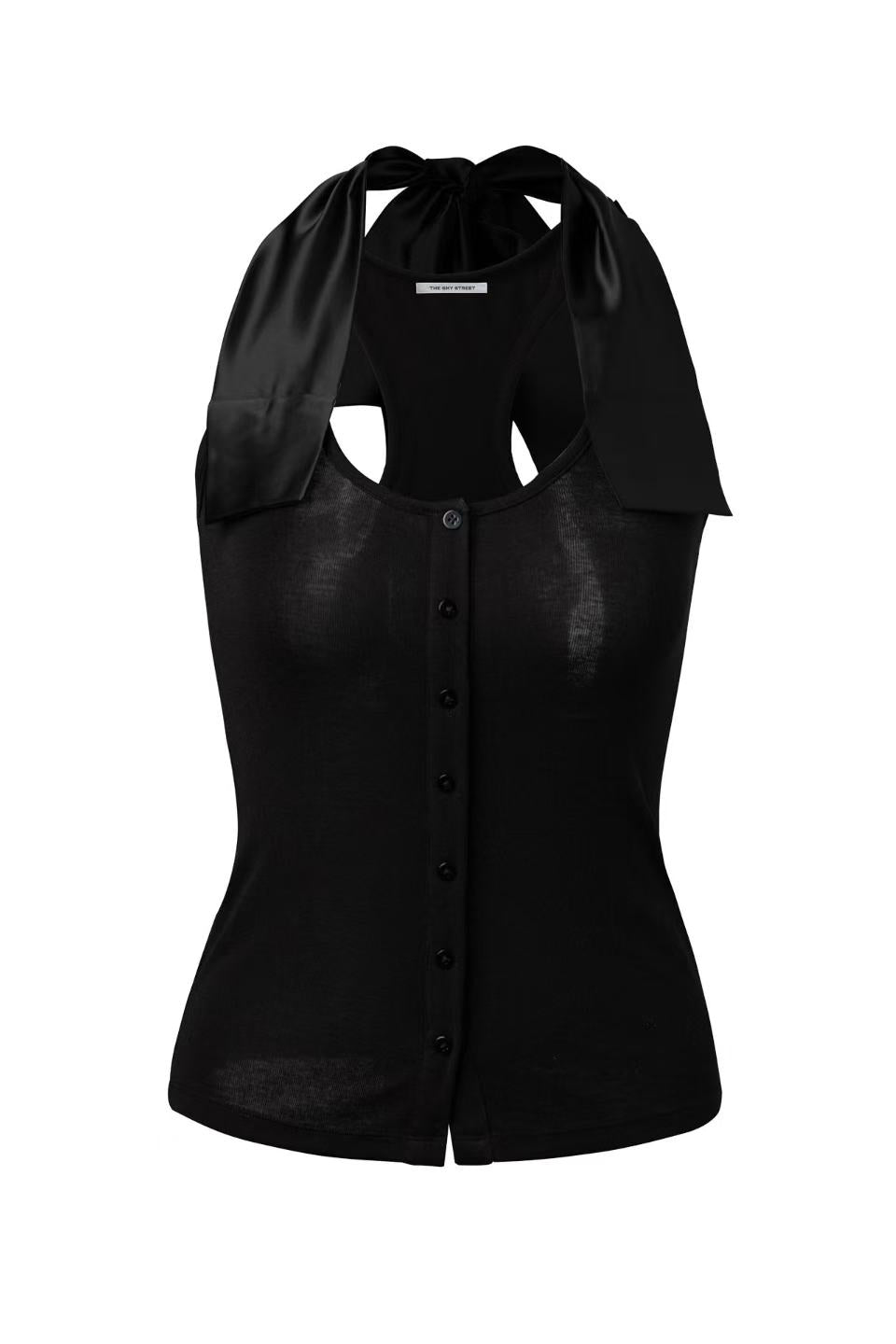 Satin Ribbon-Tie Tank